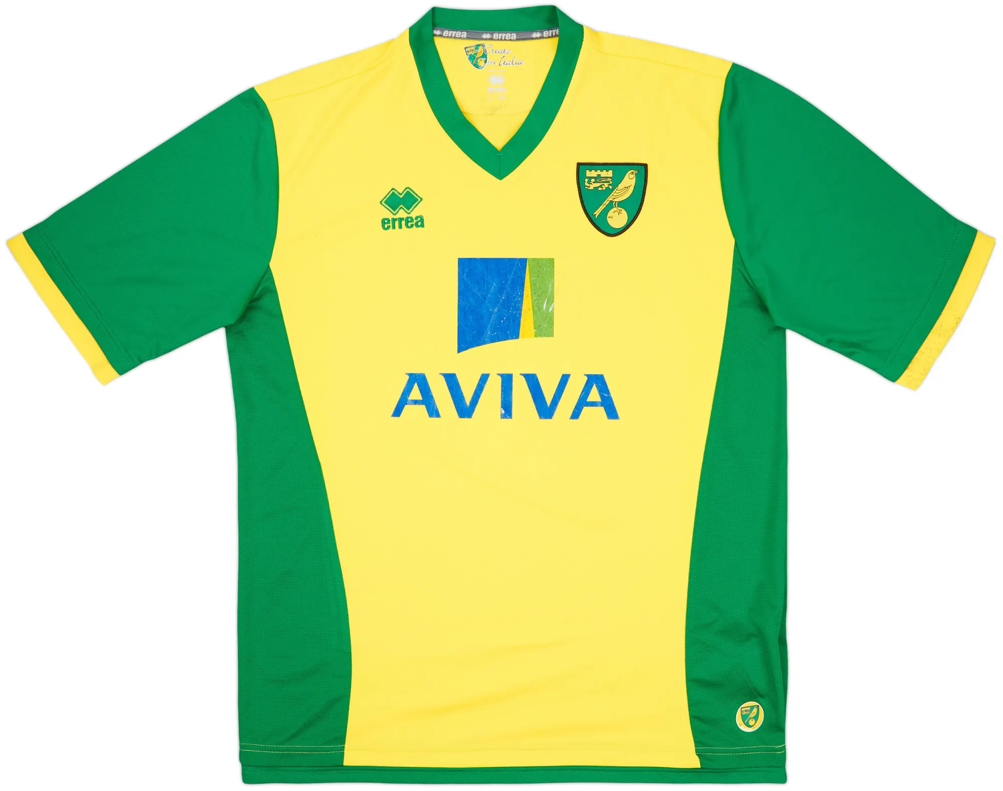 Errea Norwich City Mens SS Home Shirt 2013/14