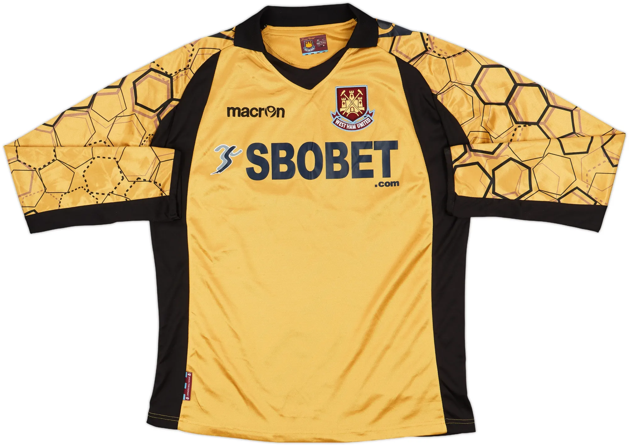 Macron West Ham United Mens LS Goalkeeper Home Shirt 2012/13