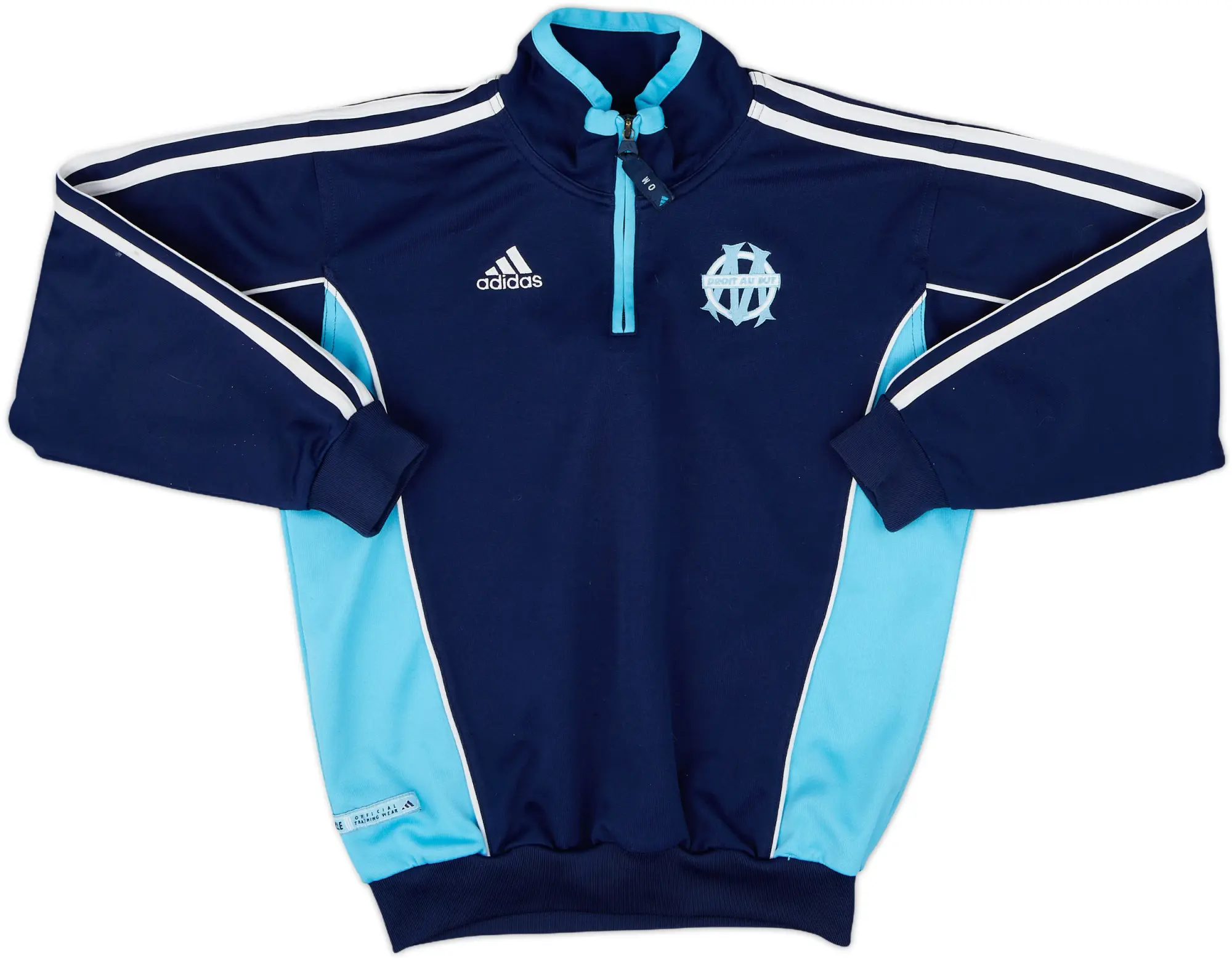 1999-00 Olympique Marseille adidas 1/4 Zip Training Top - 8/10 - (7-8 Years)