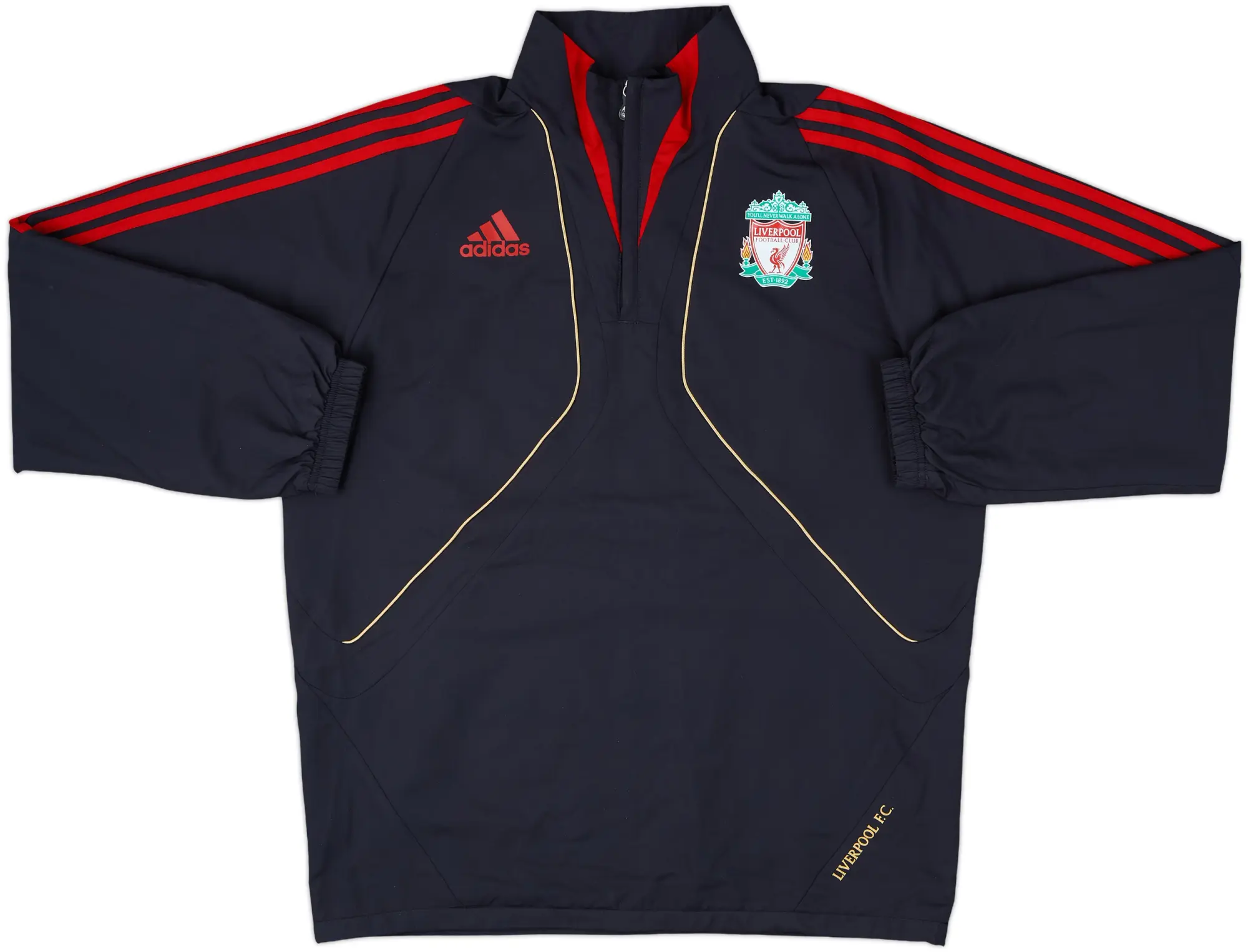 2009-10 Liverpool adidas 1/4 Zip Drill Top - 9/10 - (M)