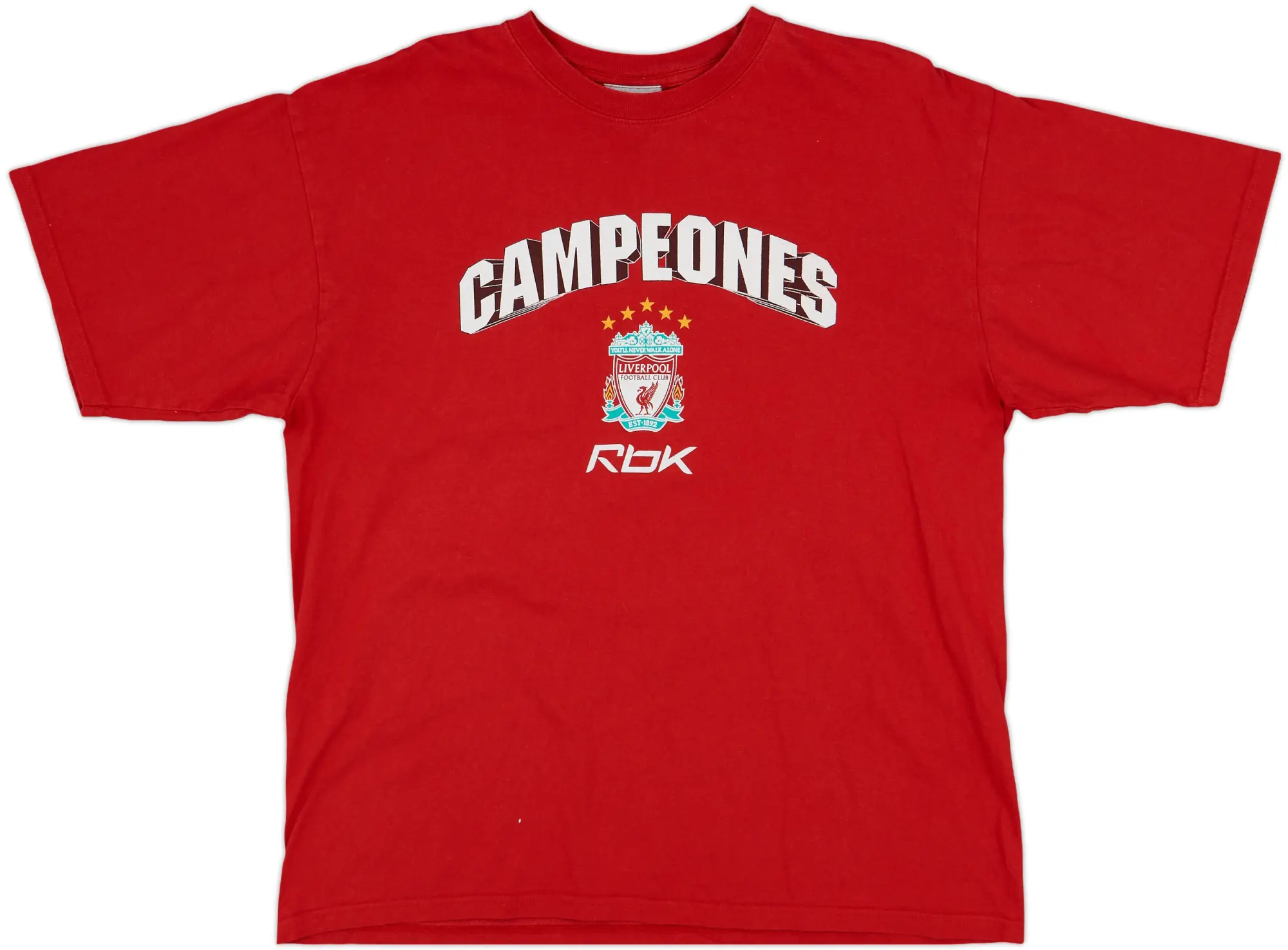 2005-06 Liverpool Reebok &#039;Campeones&#039; Cotton Tee - 8/10 - (L)