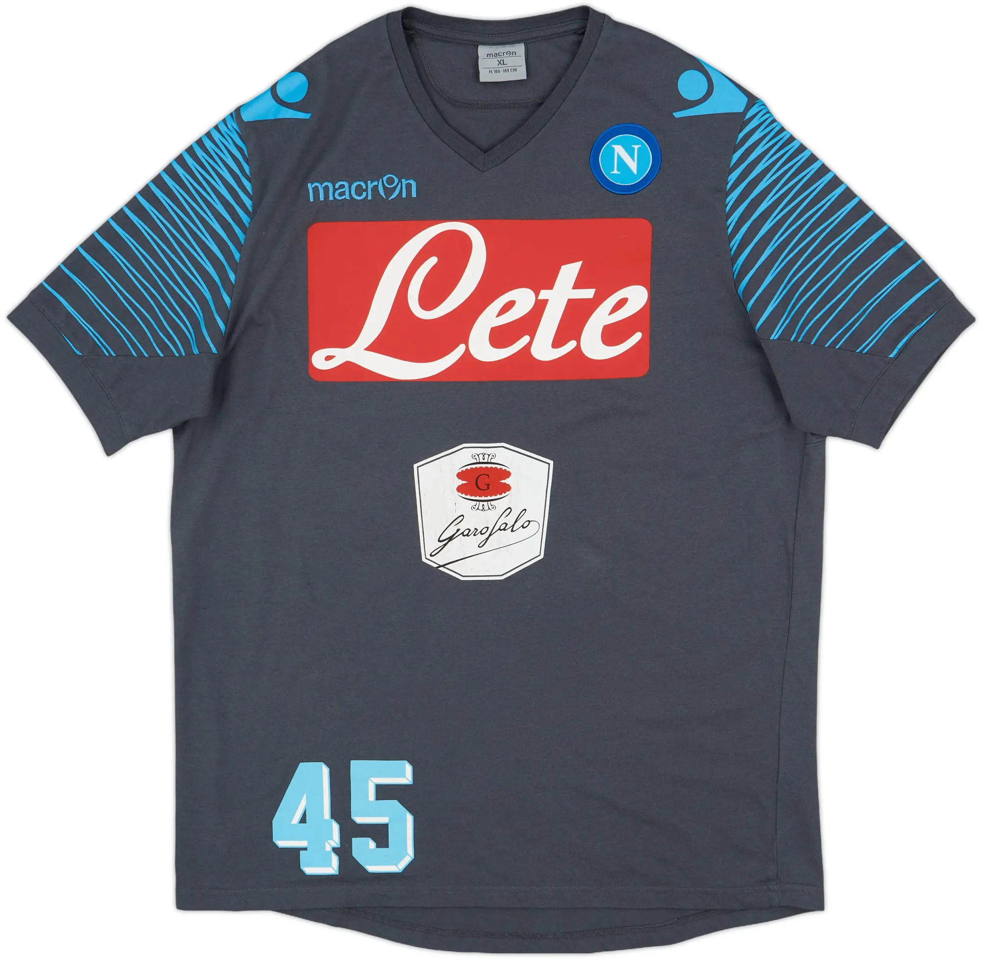 2014-15 Napoli Macron Player Issue Cotton Tee #45 - 5/10 - (XL)