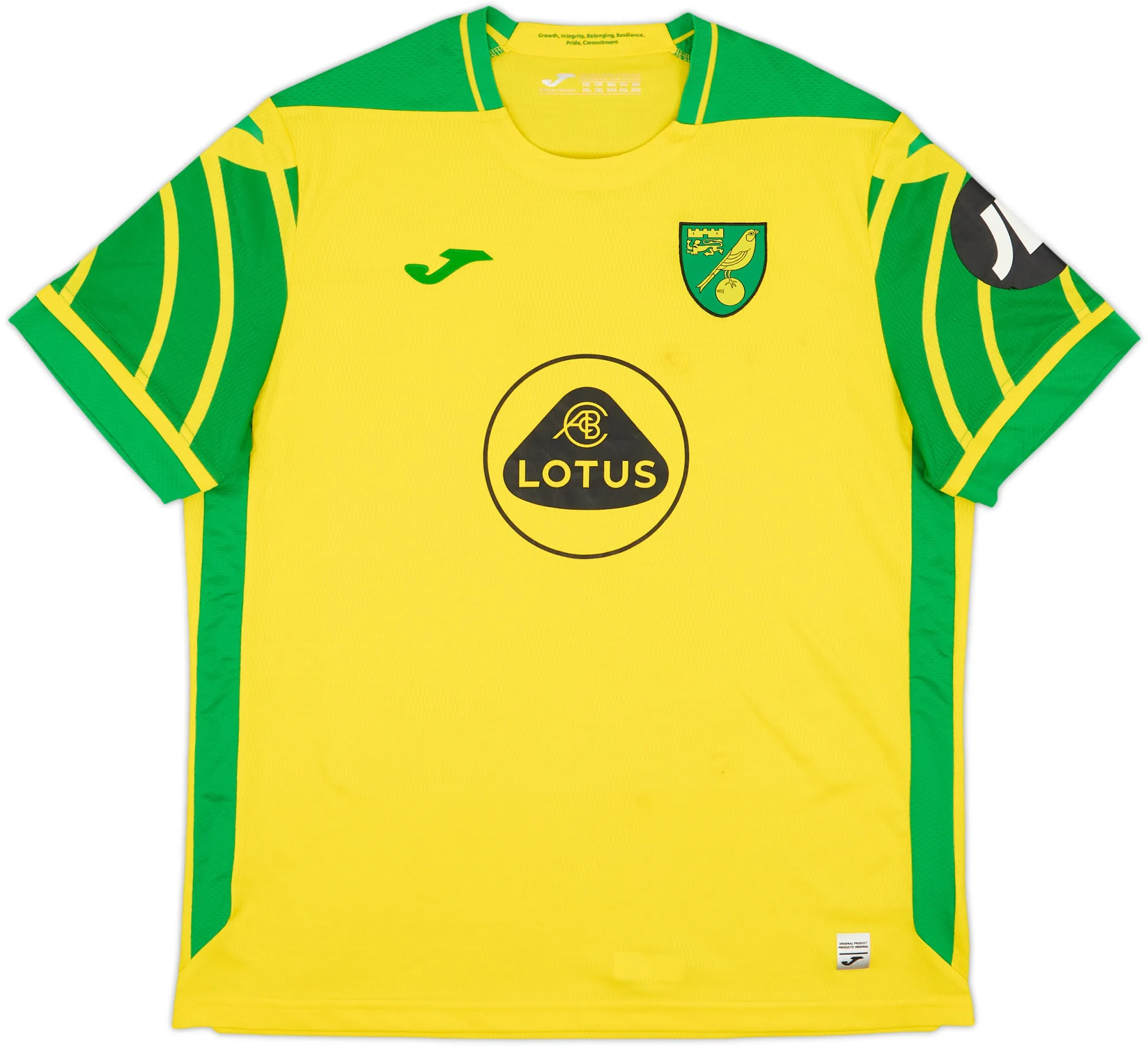 Joma Norwich City Mens SS Home Shirt 2021/22
