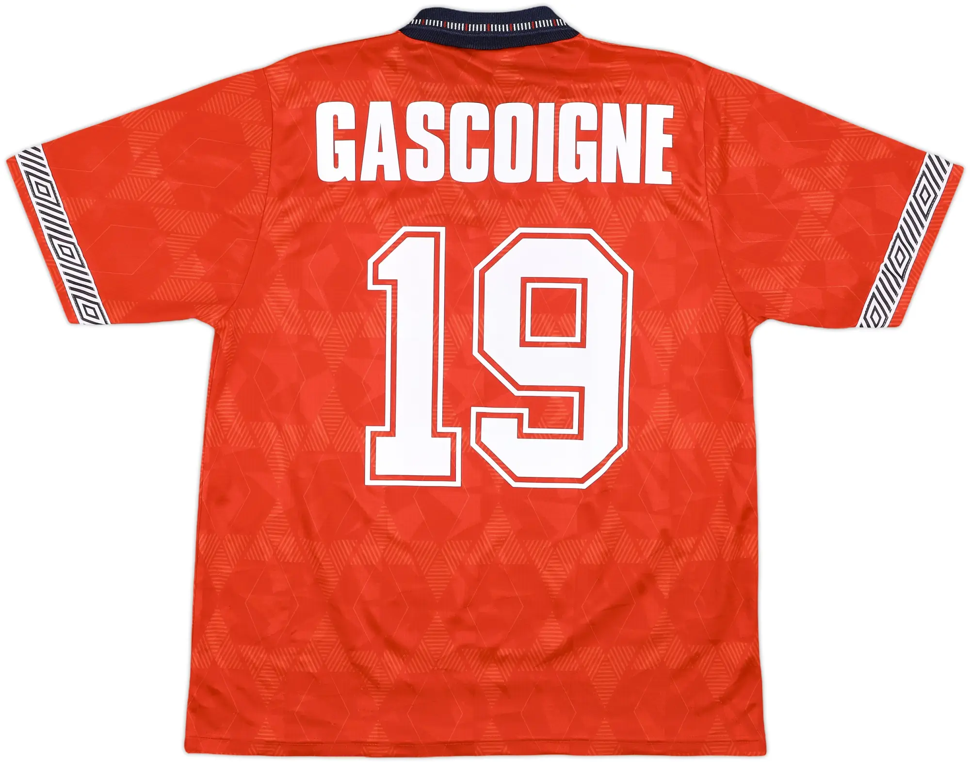 1990-93 England Away Shirt Gascoigne #19 - 8/10 - (M)