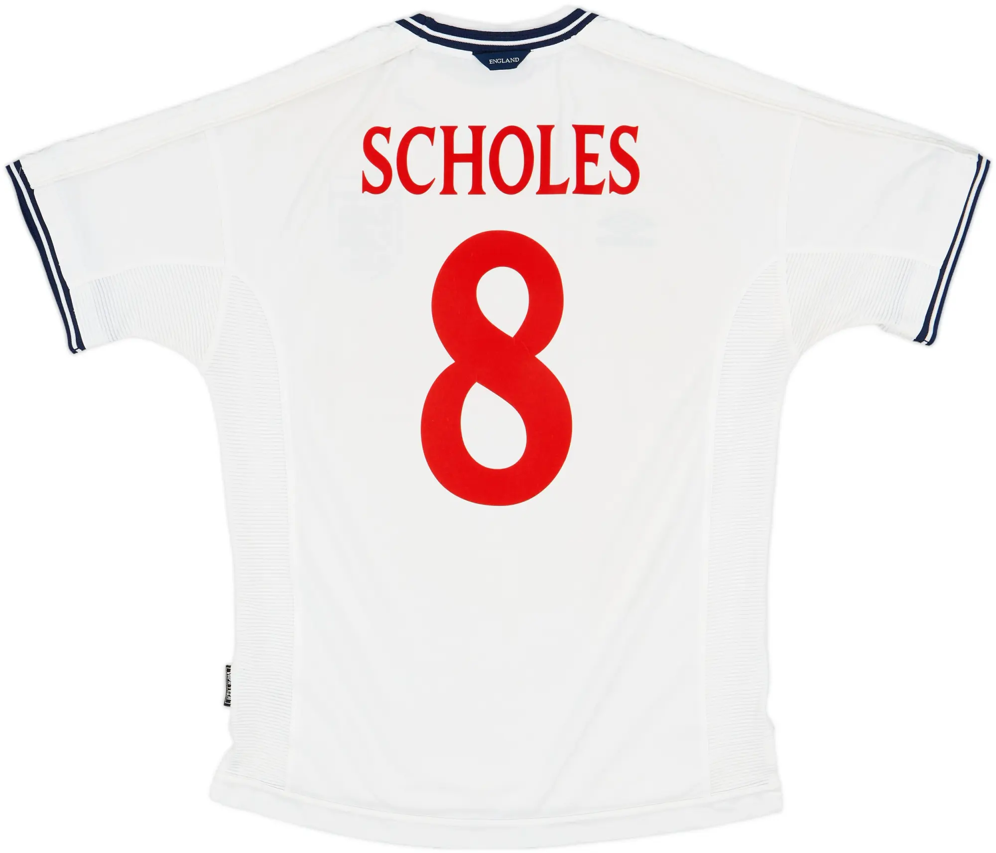1999-01 England Home Shirt Scholes #8 - 6/10 - (L)