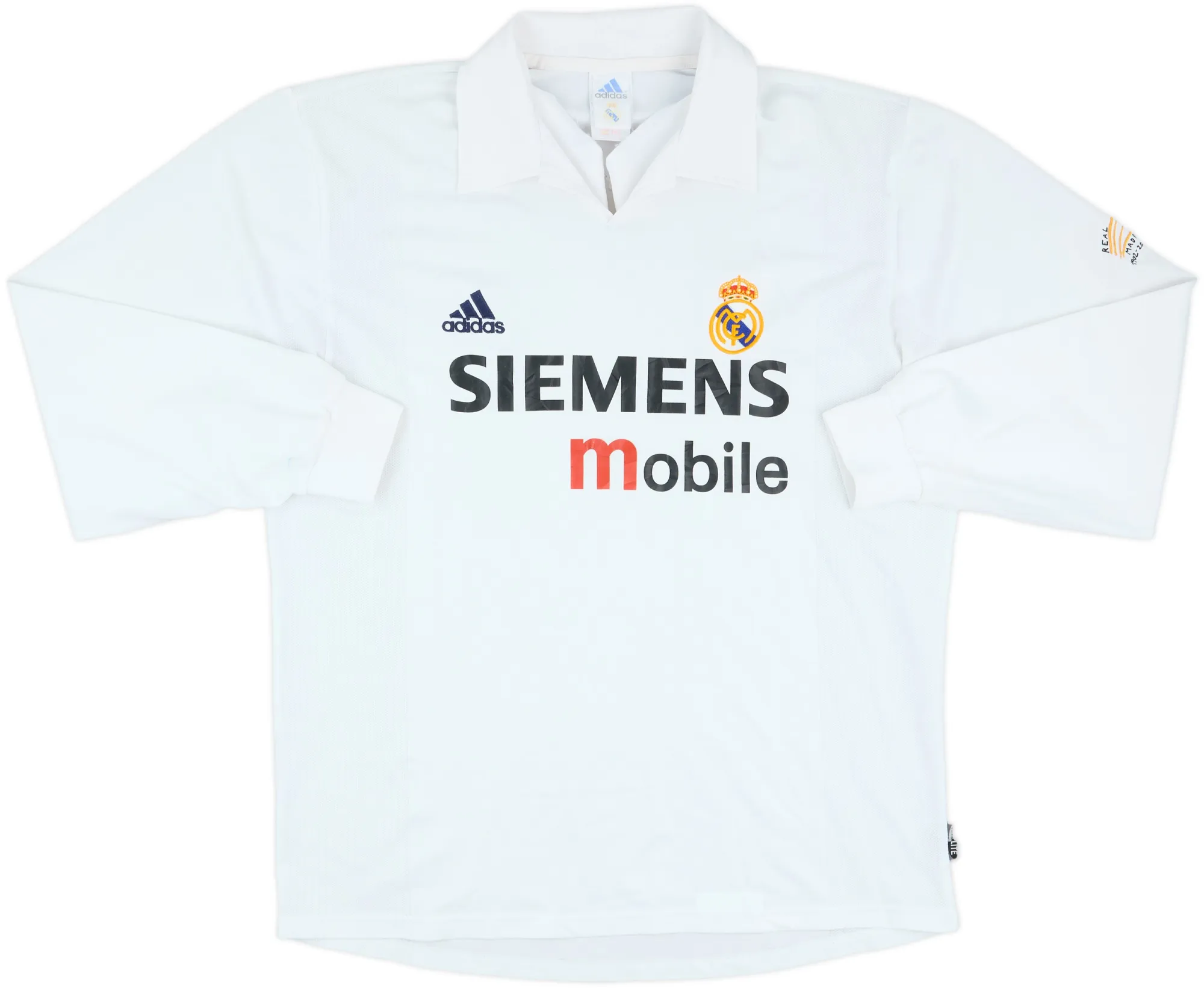 adidas Real Madrid Mens LS Player Issue Home Shirt 2002/03