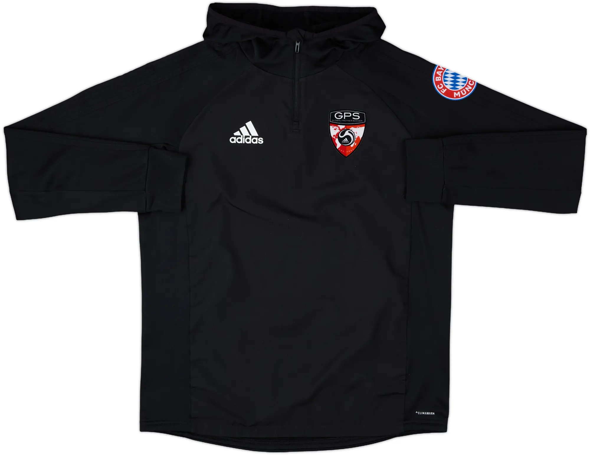 2017-18 Bayern Munich GPS Omens adidas 1/4 Zip Hooded Drill Top - 10/10 - (XL.Boys)