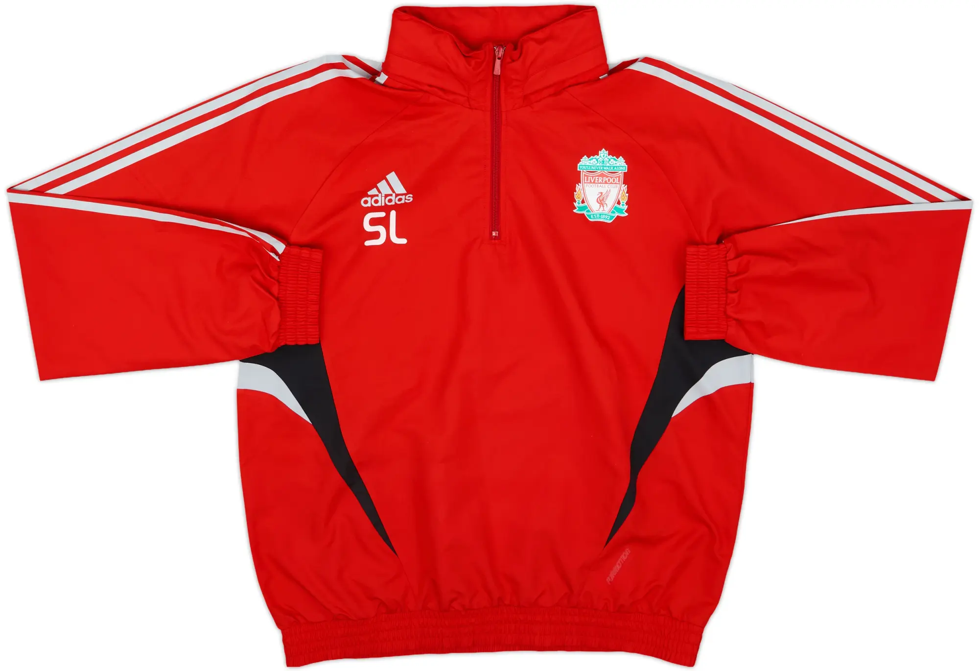 2008-09 Liverpool adidas Staff Issue Hooded 1/4 Zip Drill Top SL - 10/10 - (XL)