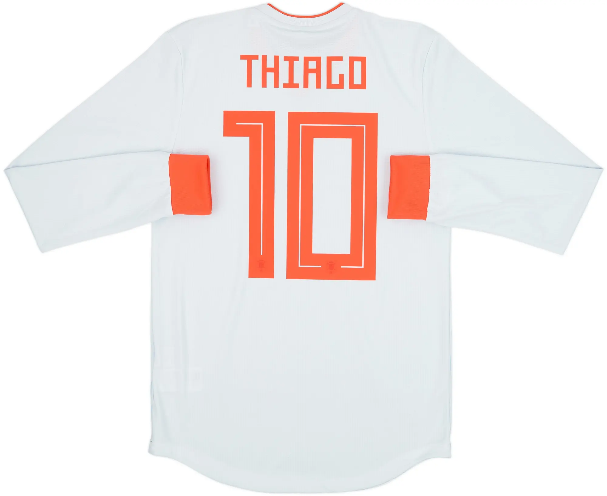 2018-19 Spain Player Issue Away L/S Shirt Thiago #10 (S)