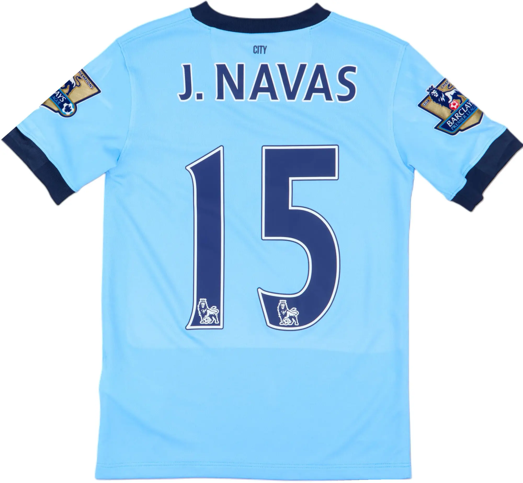 2014-15 Manchester City Home Shirt J.Navas #15 - 9/10 - (S.Boys)