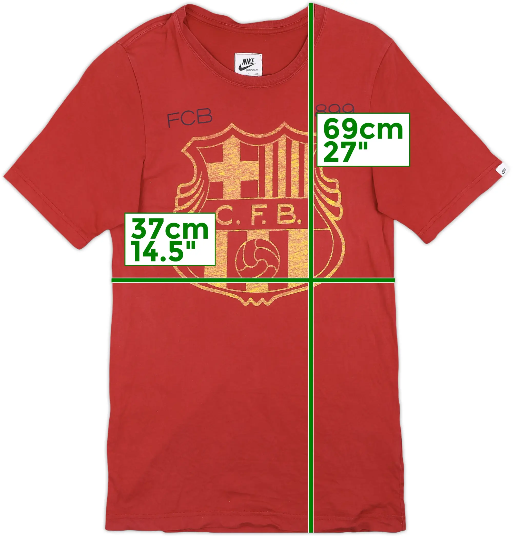 2013-14 Barcelona Nike Cotton Tee - 9/10 - (S)