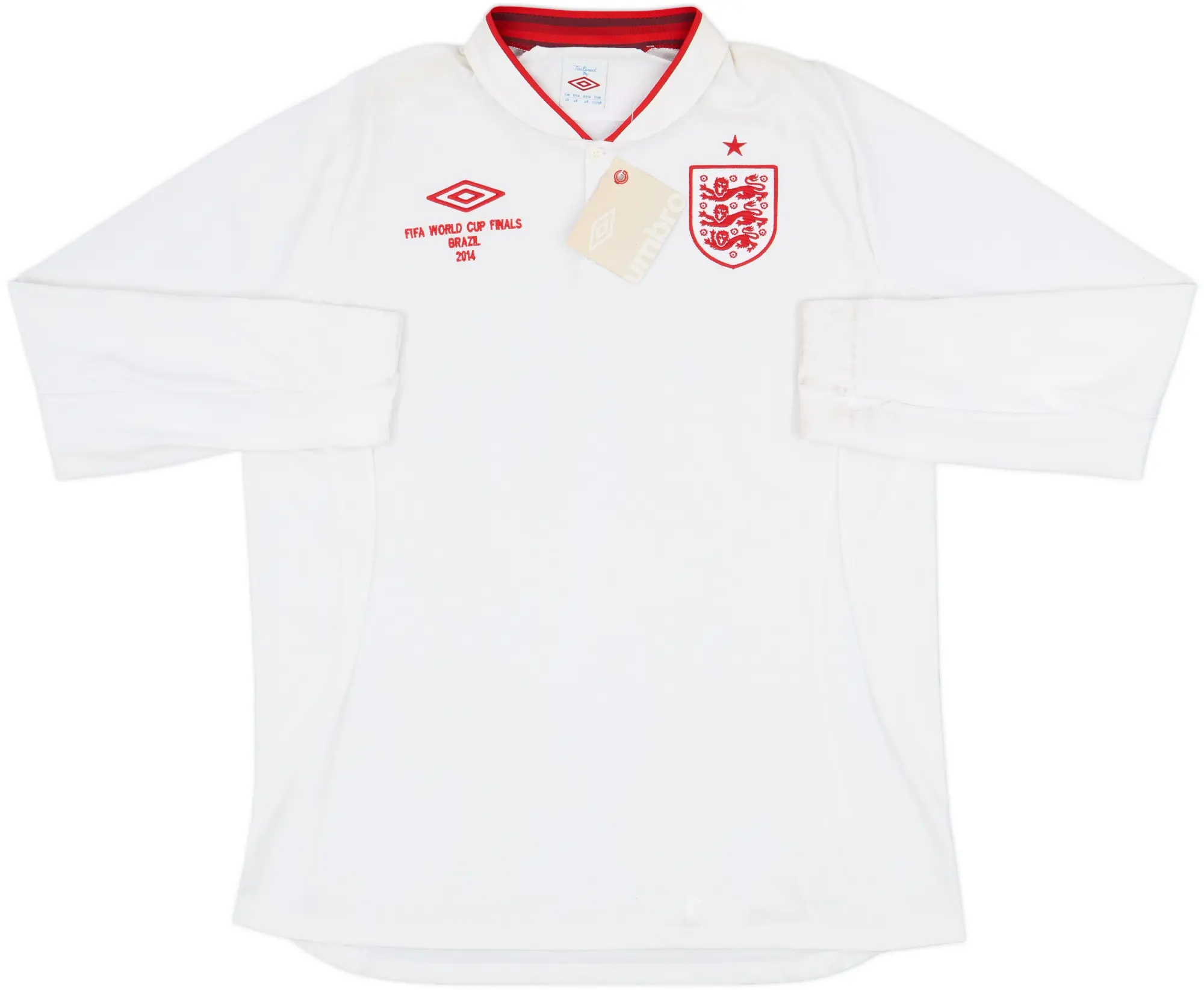2012-13 England 'World Cup Finals 2014' Home L/S Shirt (XXL)
