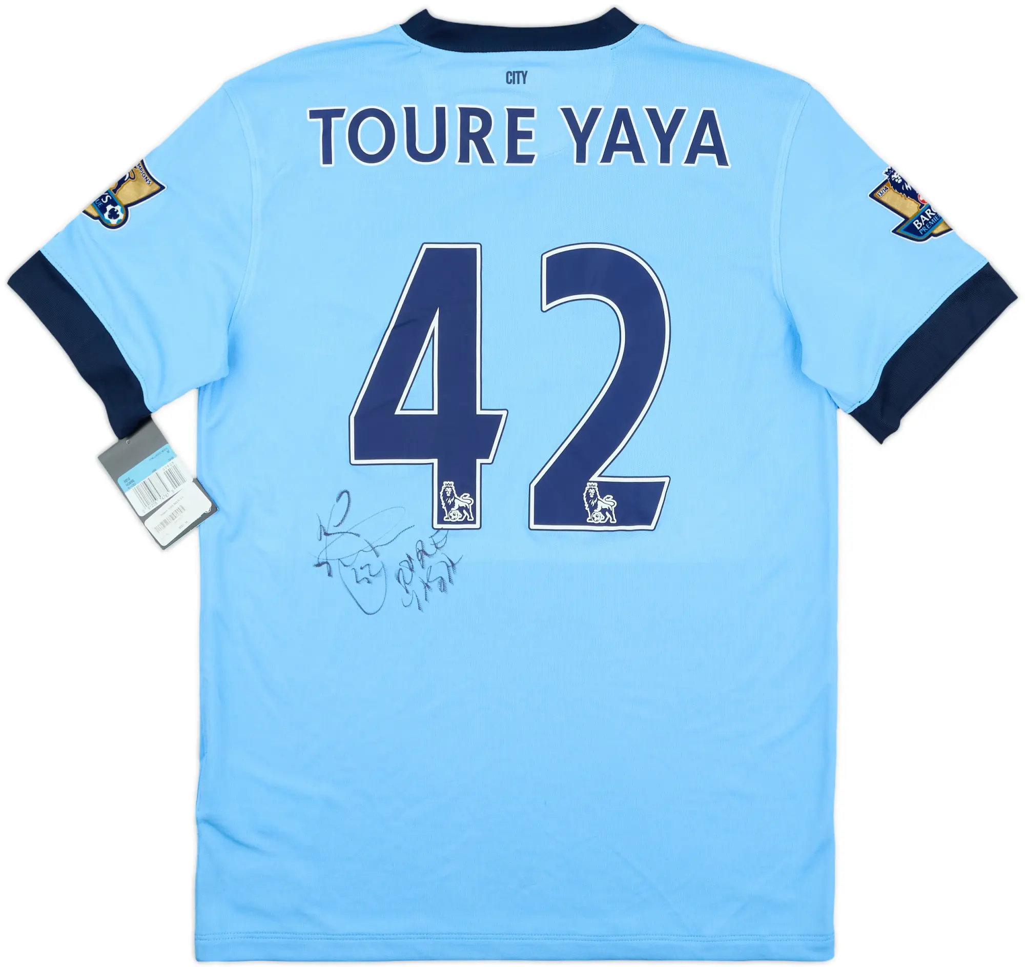 2014-15 Manchester City Signed Home Shirt Toure Yaya #42