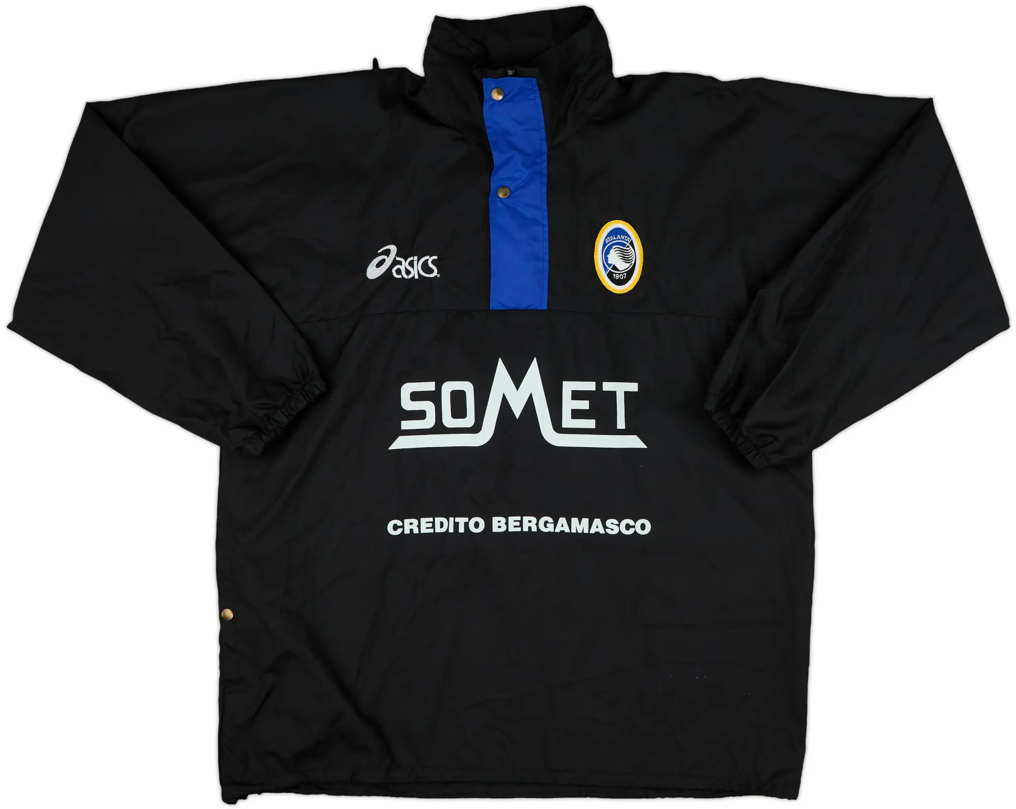 1996-97 Atalanta Asics Hooded 1/4 Zip Rain Jacket - 8/10 - (XL)