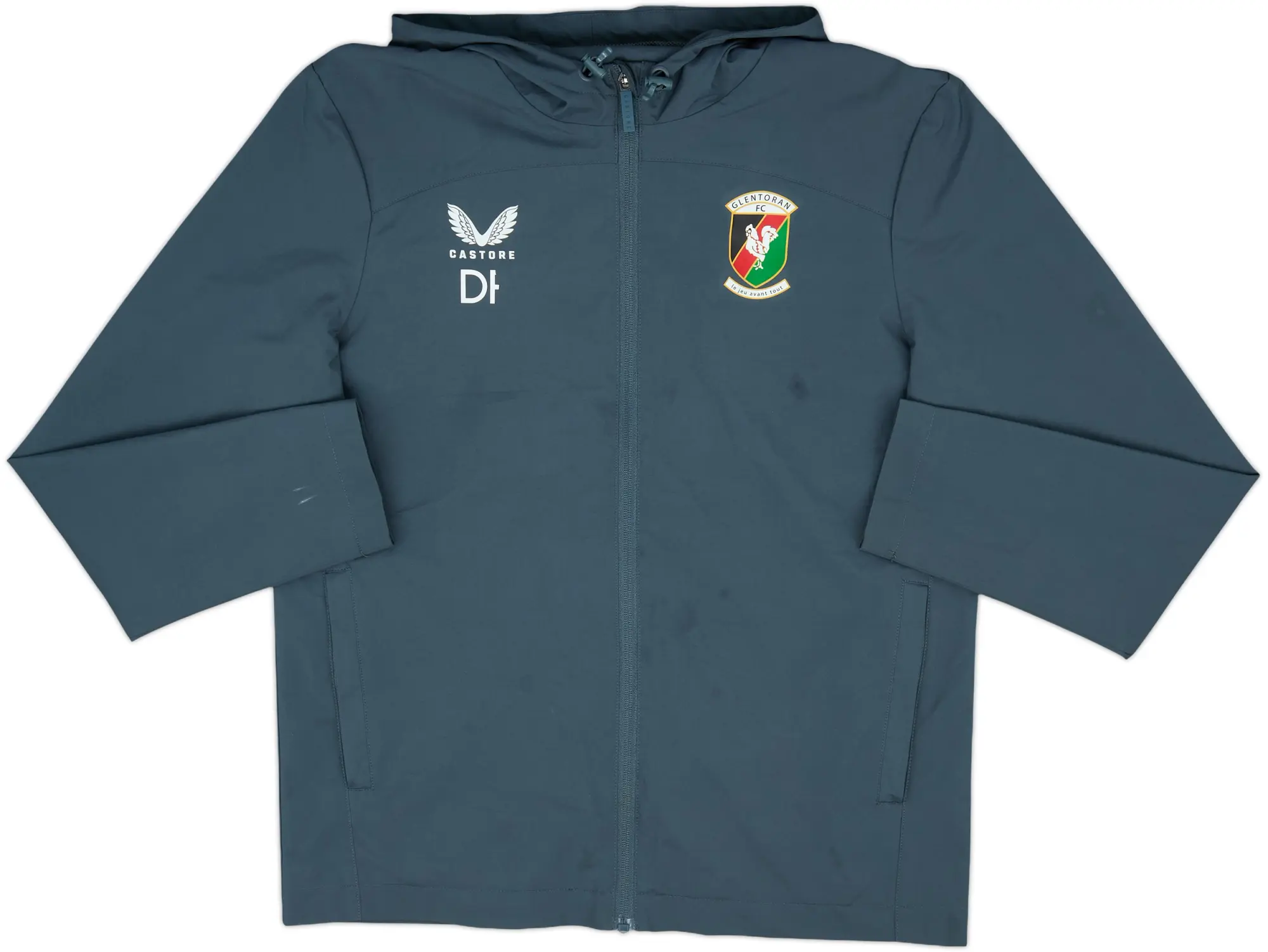 2023-24 Glentoran Staff Issue Castore Hooded Track Jacket DP - 5/10 - (L)