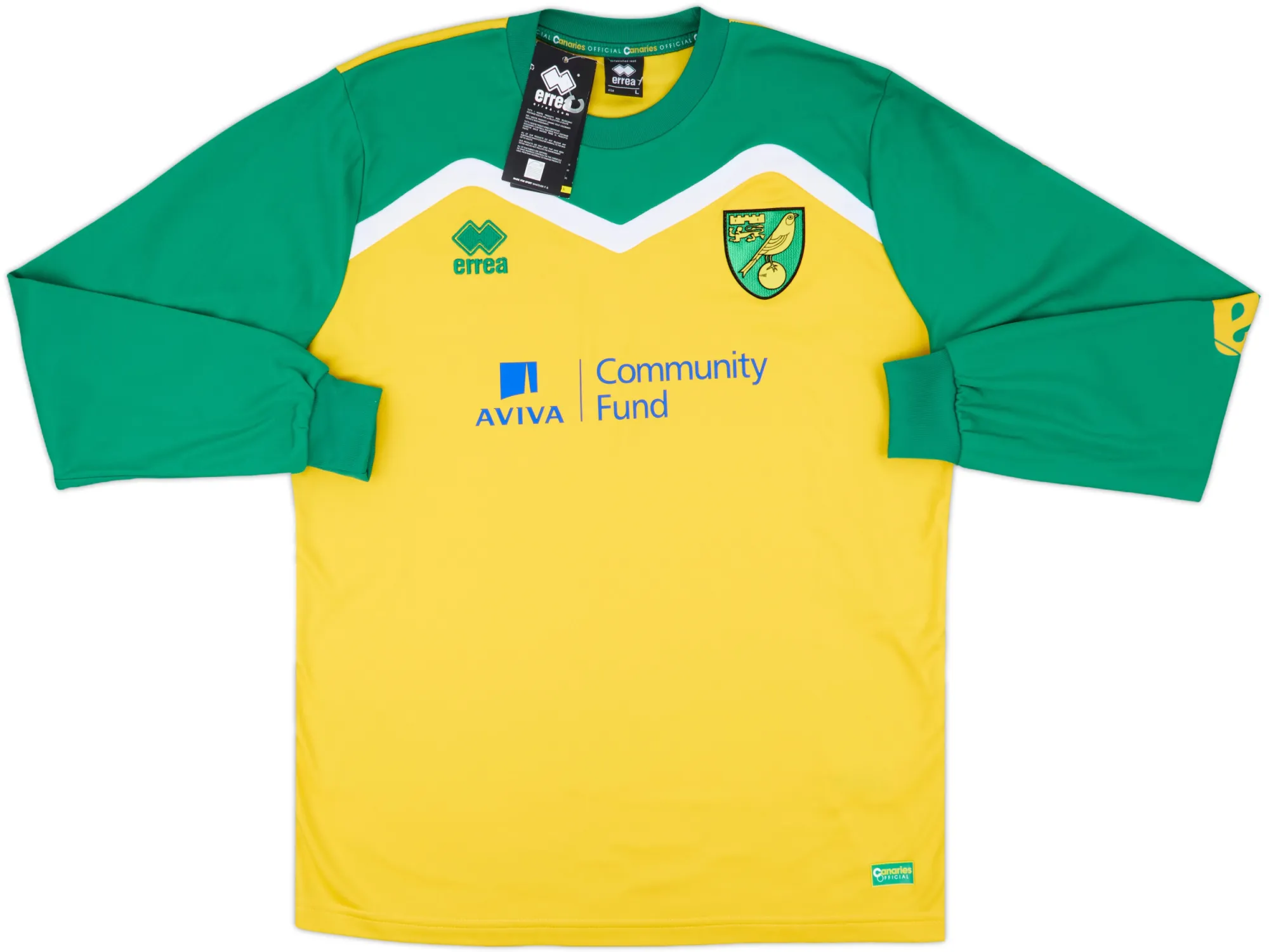 Errea Norwich City Mens SS Home Shirt 2014/15