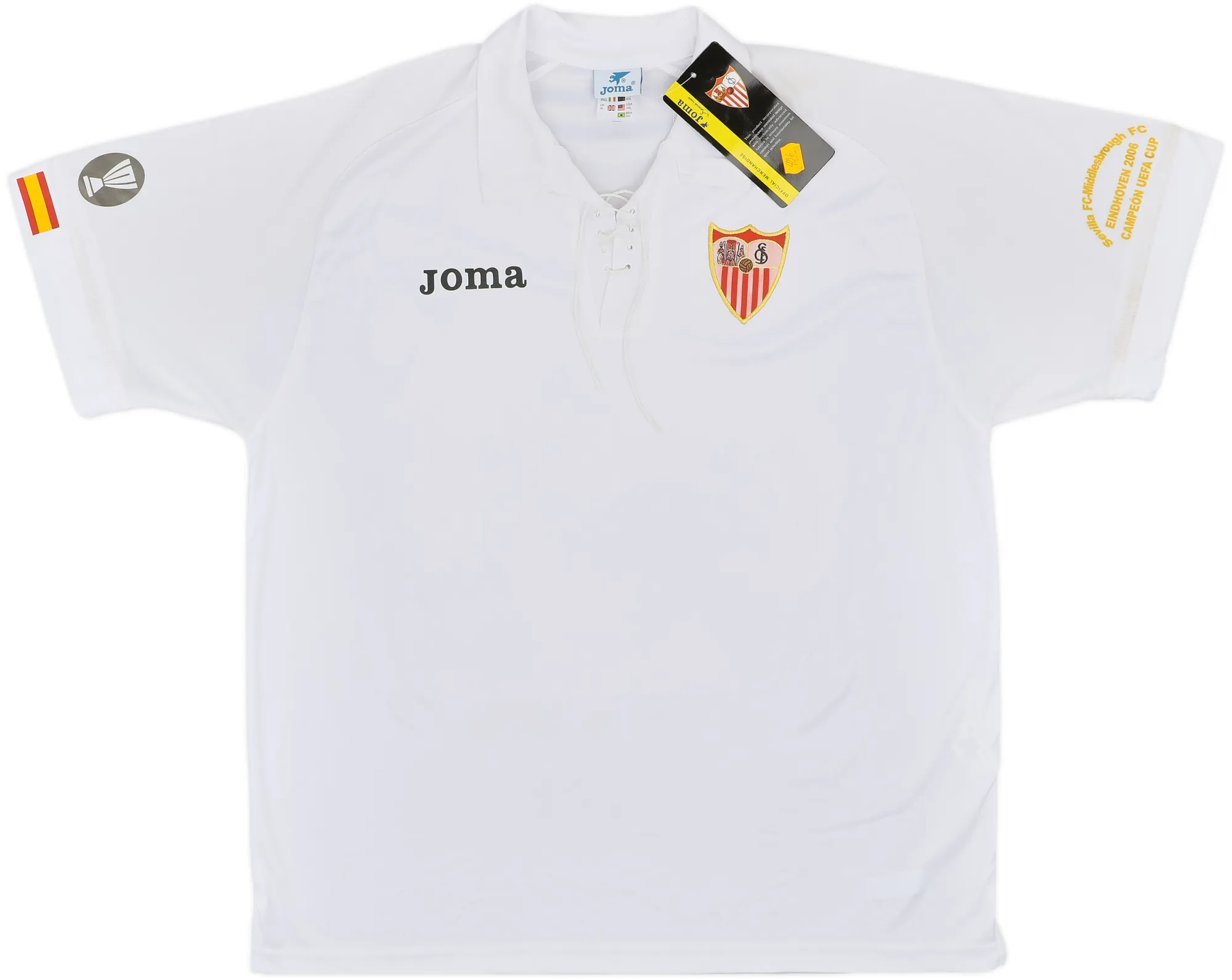 Joma Sevilla Mens SS Home UEFA Cup Final Shirt 2005/06