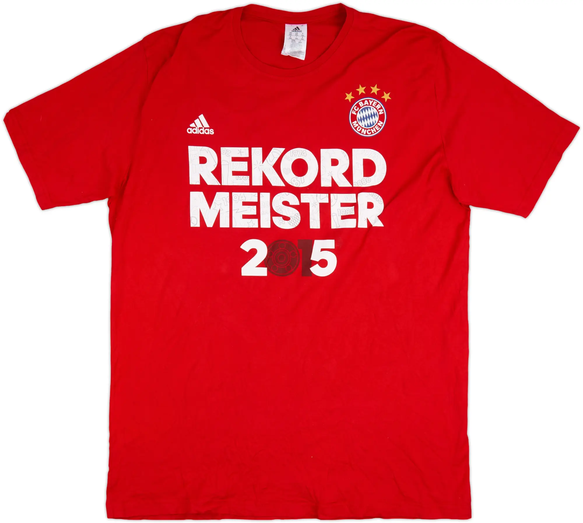 2014-15 Bayern Munich adidas Rekord Meister 2015 Graphic Tee - 8/10 - (3XL)