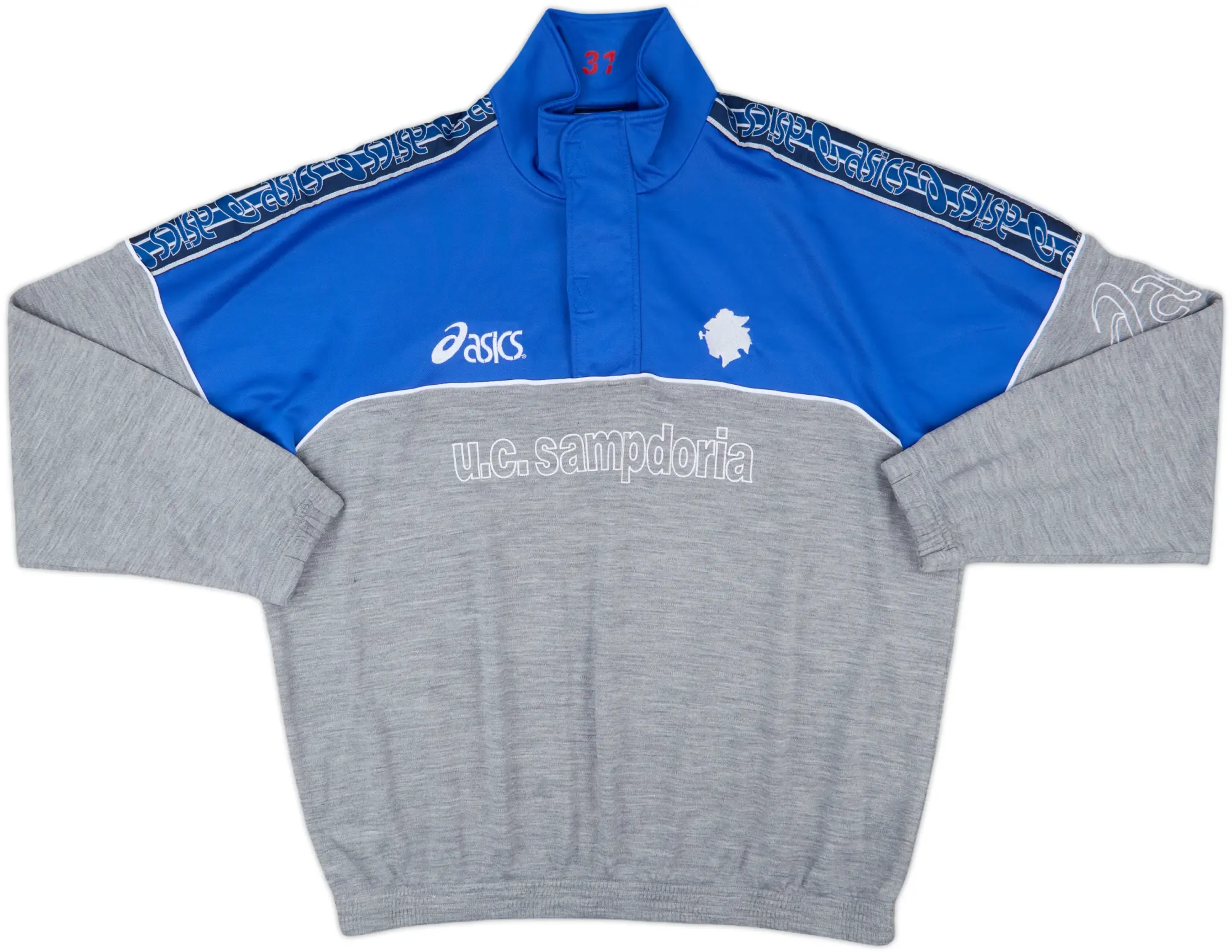 1992-94 Sampdoria Asics 1/4 Zip Track Jacket - 7/10 - (XL)