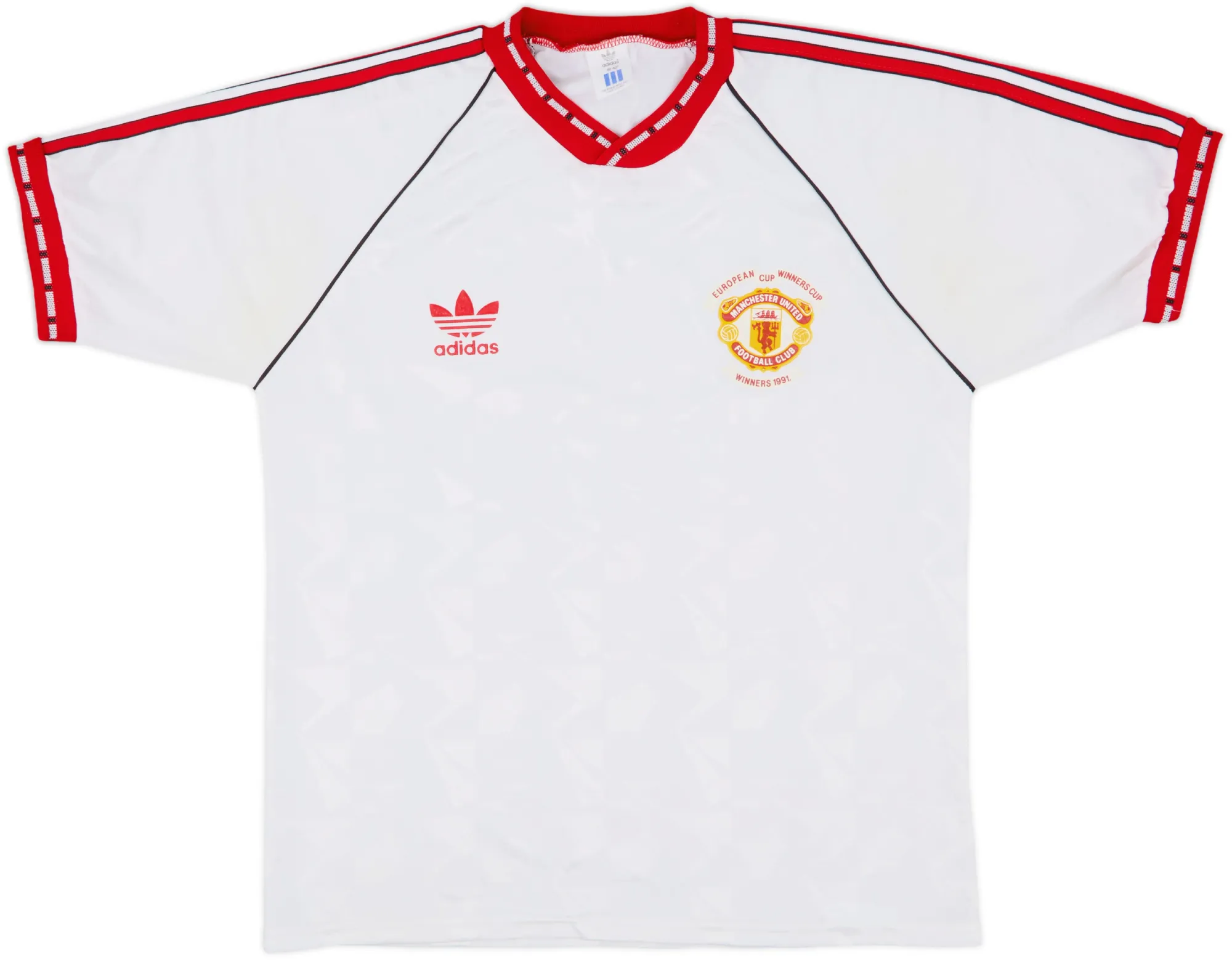 adidas Manchester United Mens SS Home European Cup Winners Cup Shirt 1991/92