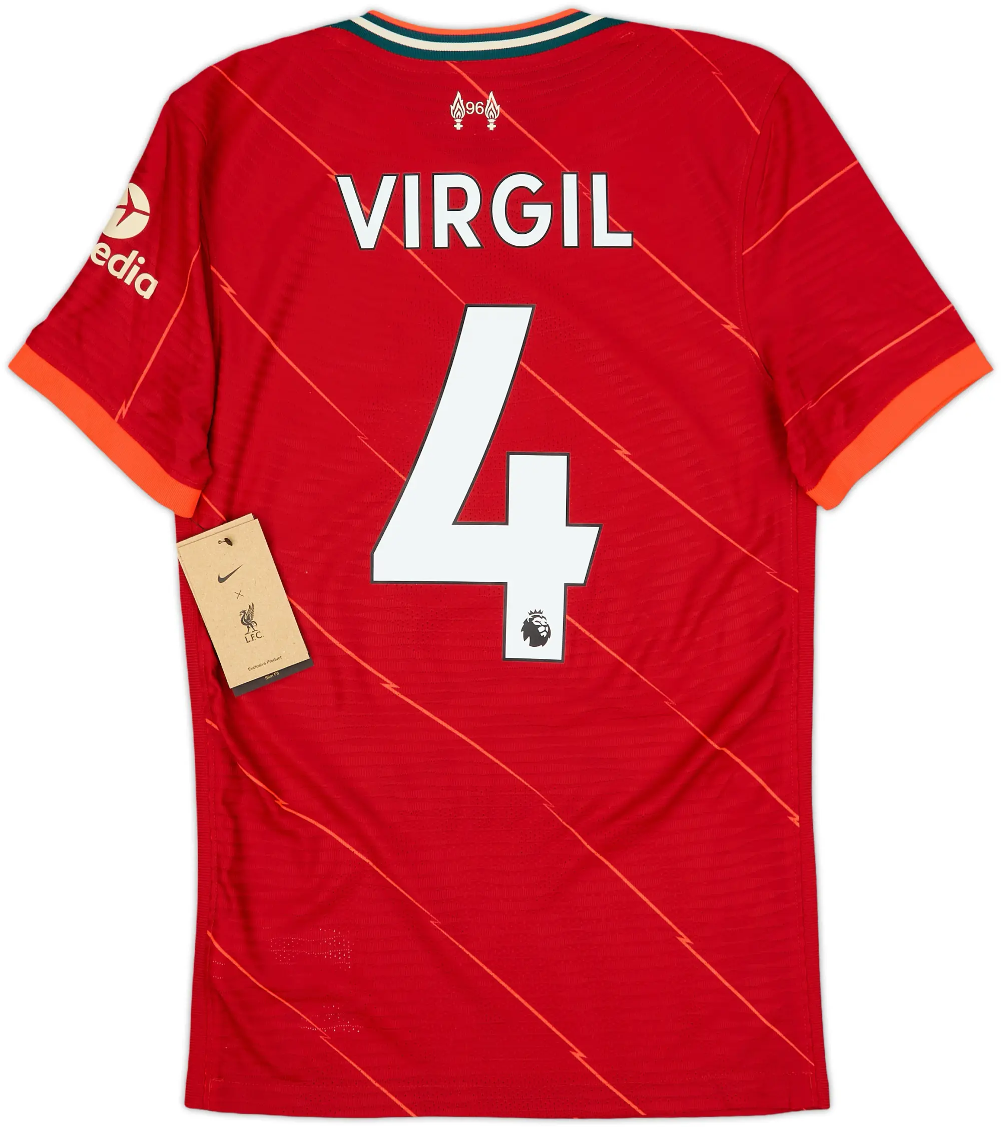 2021-22 Liverpool Authentic Home Shirt Virgil #4 (XS)