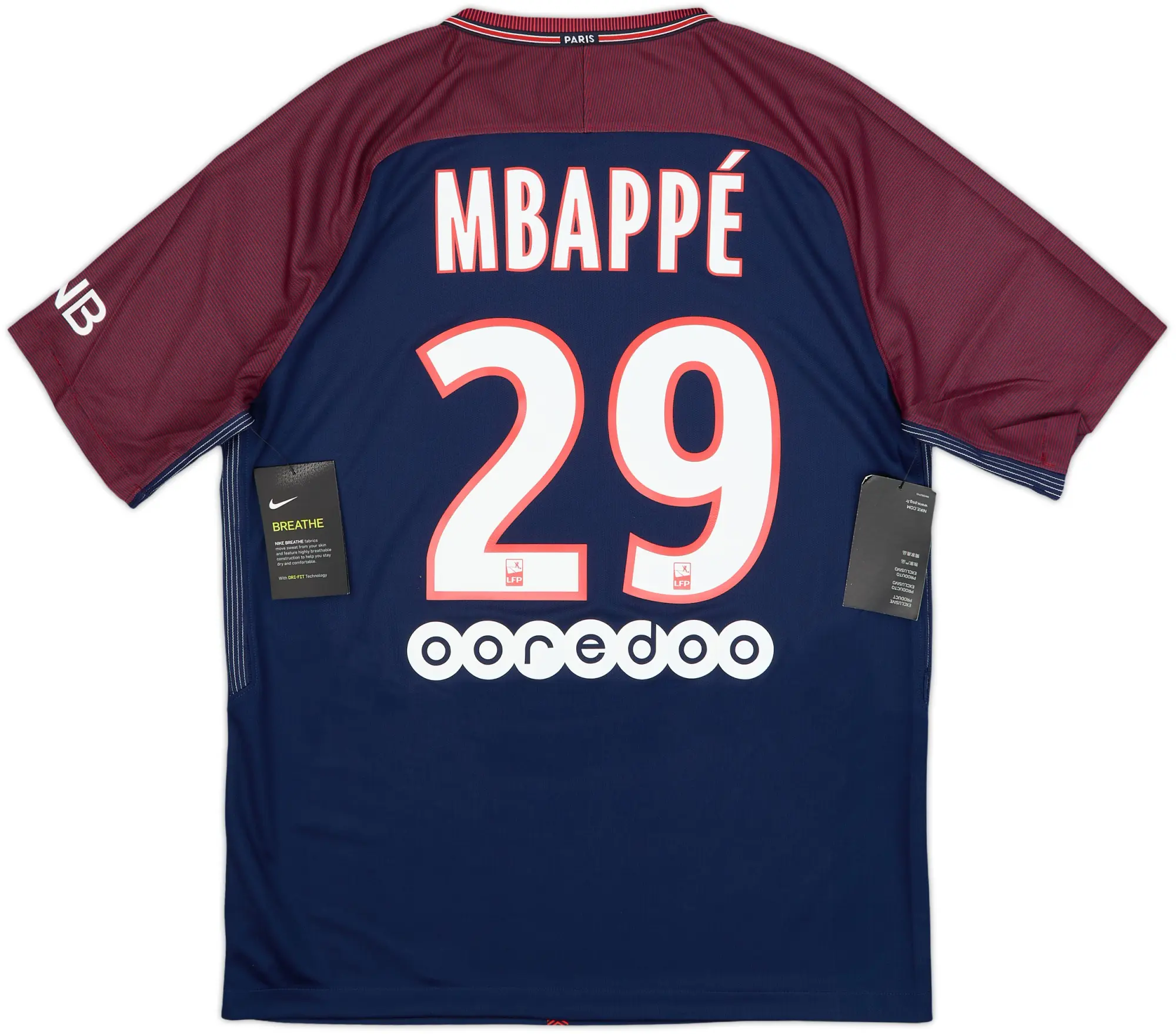 2017-18 Paris Saint-Germain Home Shirt Mbappe #29 (M)
