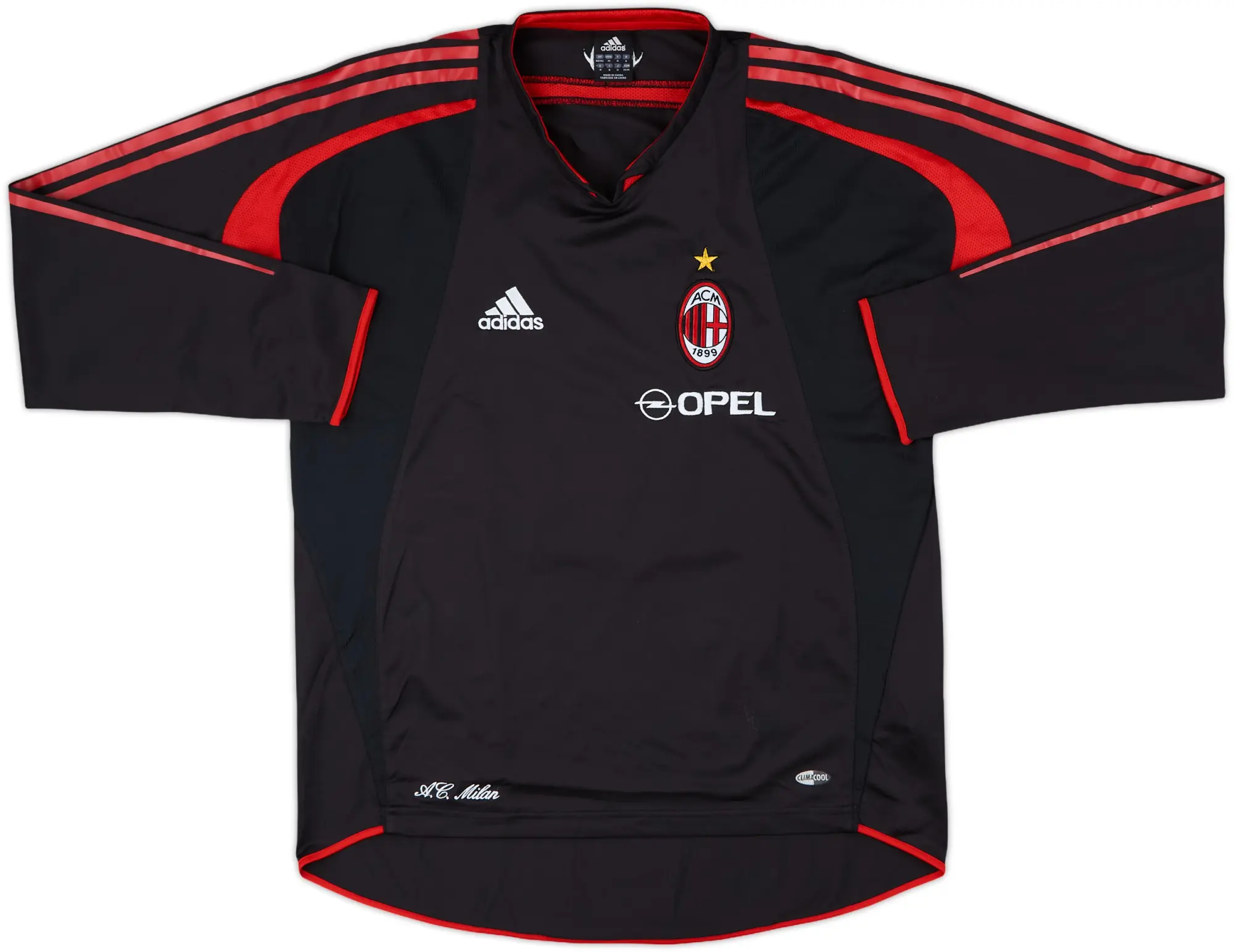 2004-05 AC Milan adidas Training L/S Shirt - 8/10 - (M/L)