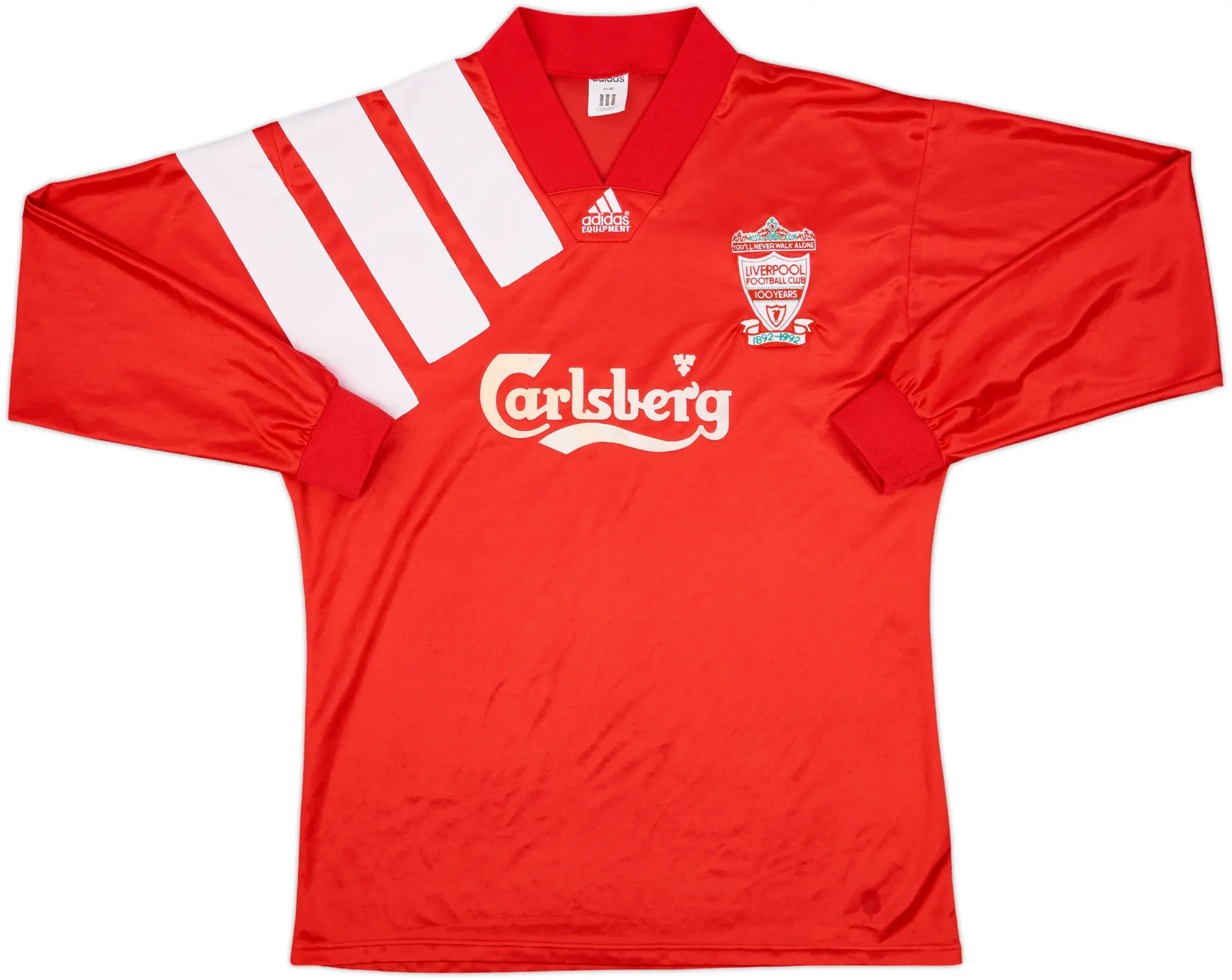 1992-93 Liverpool Player Issue Centenary Home L/S Shirt - 8/10 - (L/XL)