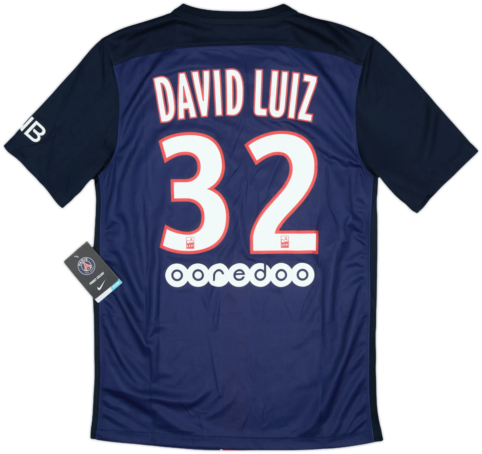 2015-16 Paris Saint-Germain Home Shirt David Luiz #32 (S)