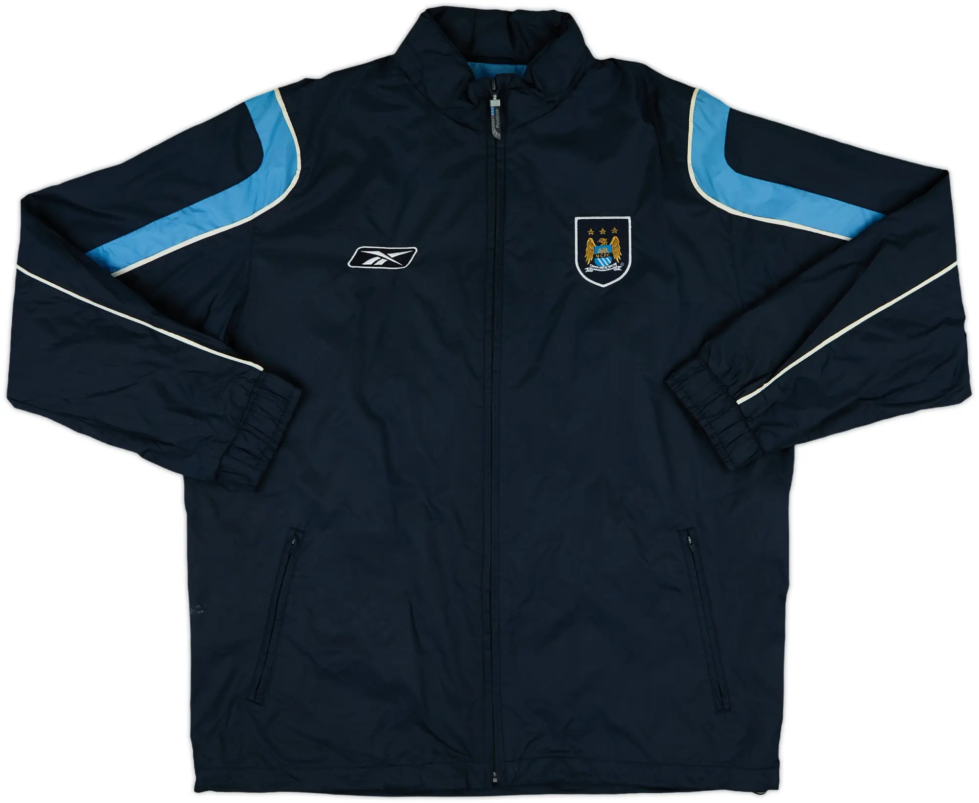 2004-06 Manchester City Reebok Hooded Rain Jacket - 6/10 - (L)