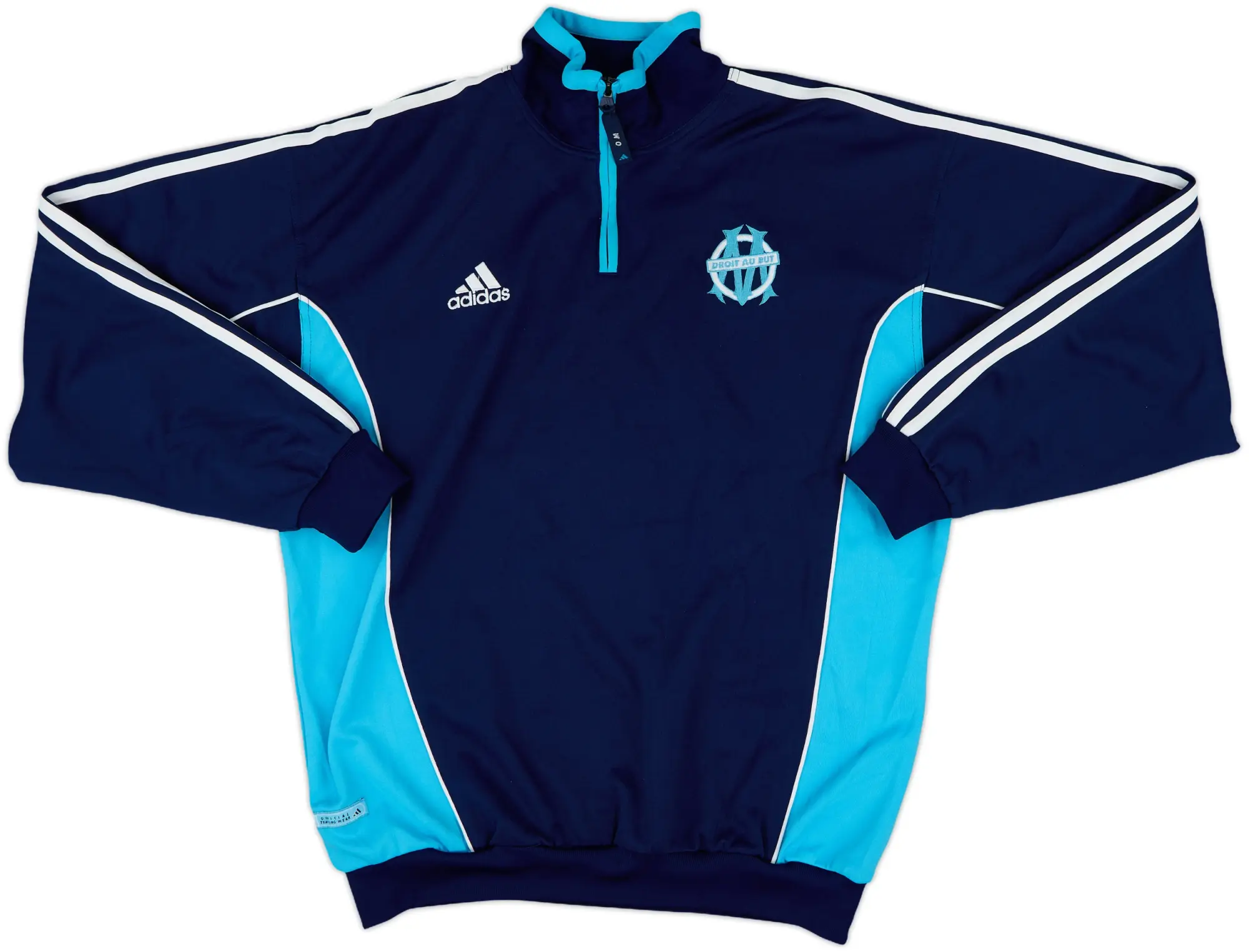2000-01 Olympique Marseille adidas 1/4 Zip Sweat Top - 8/10 - (L)