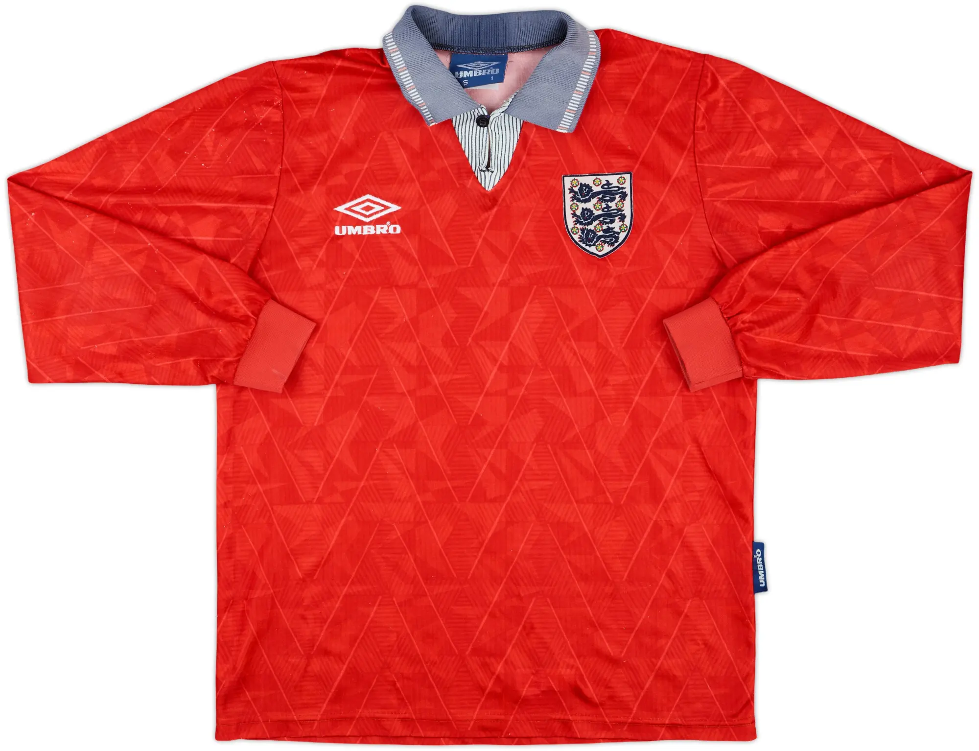 1990-93 England Away L/S Shirt - 6/10 - (S)