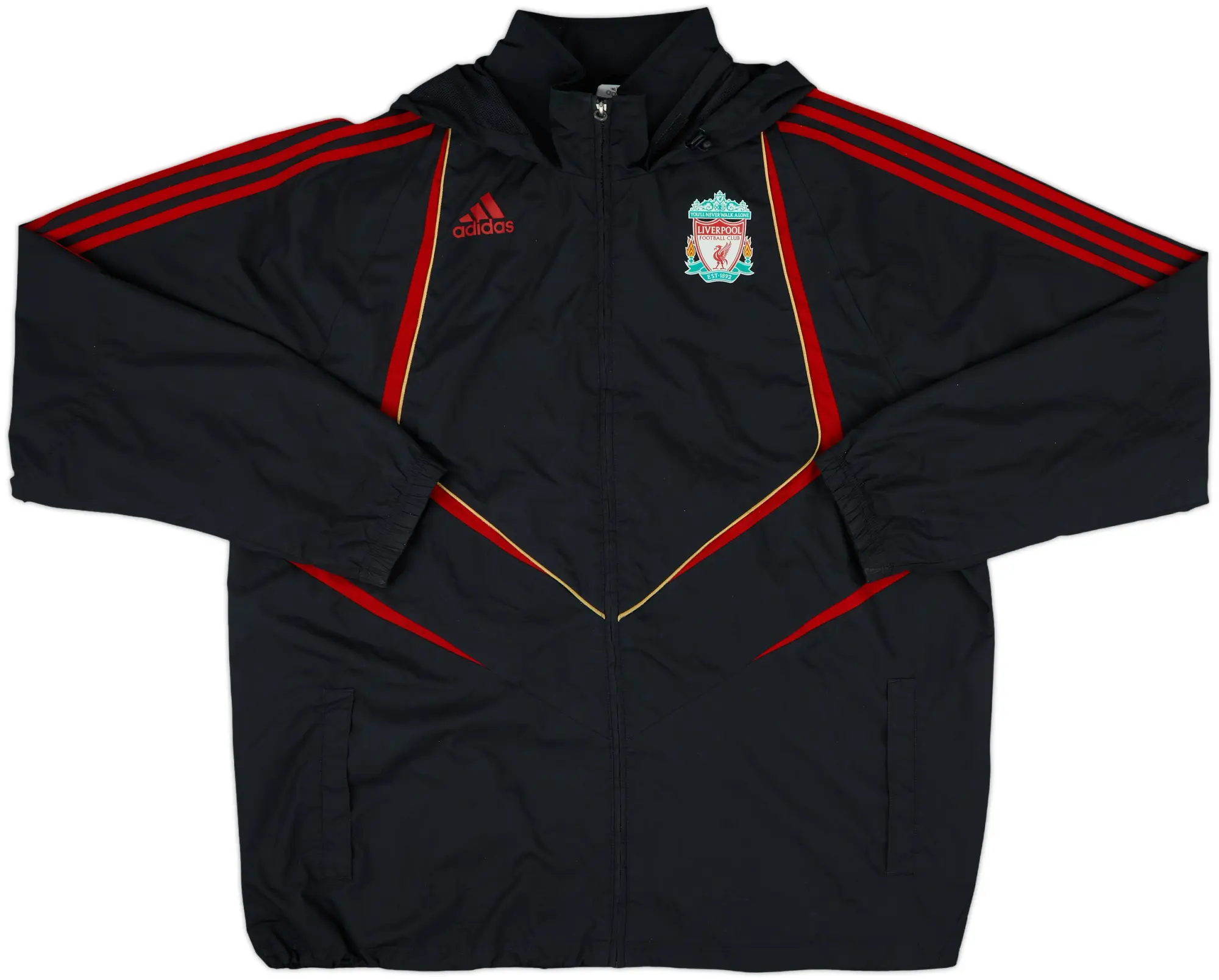 2009-10 Liverpool adidas Hooded Rain Jacket - 8/10 - (XXL)