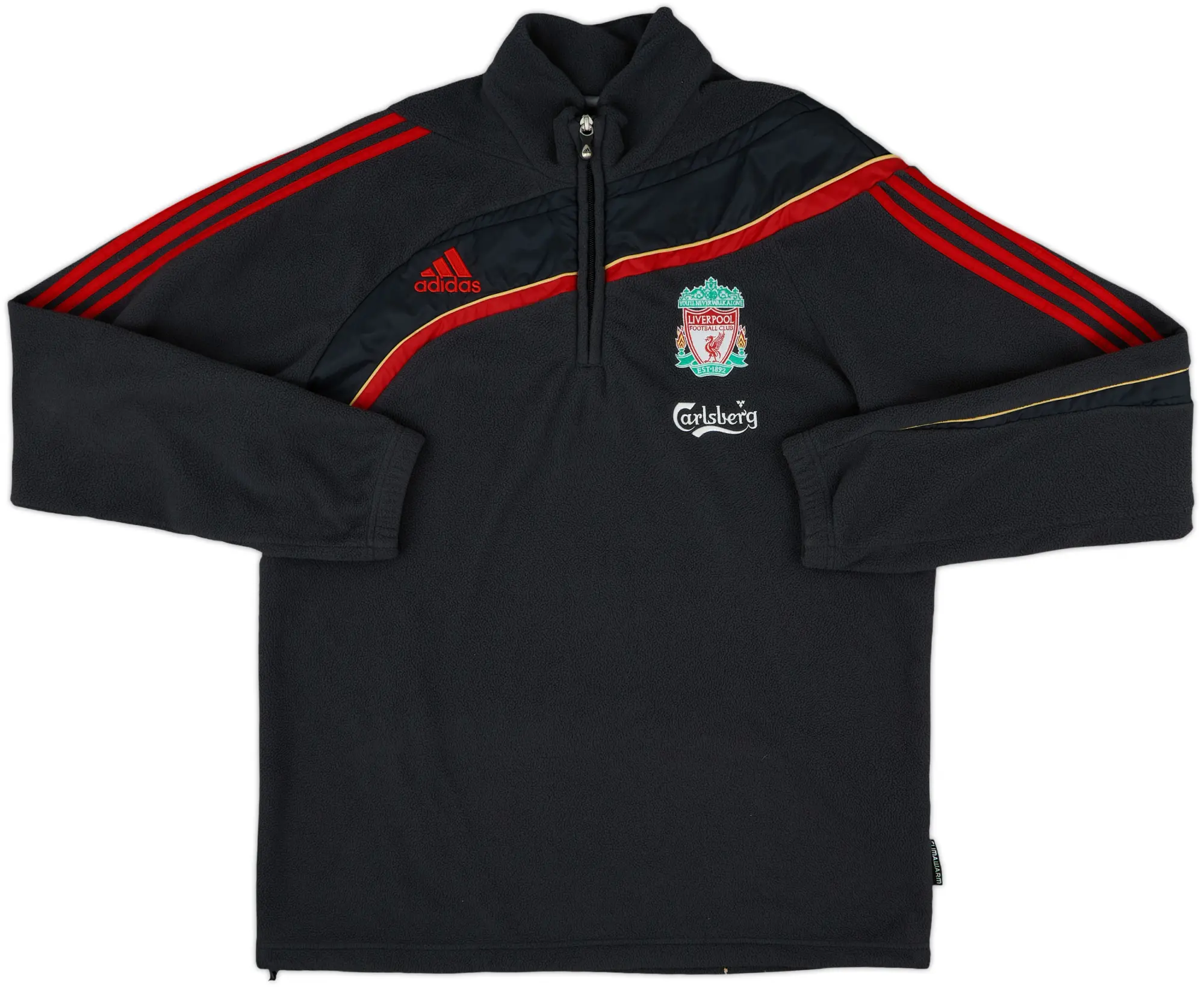 2009-10 Liverpool adidas 1/4 Zip Fleece Top - 10/10 - (L/XL)
