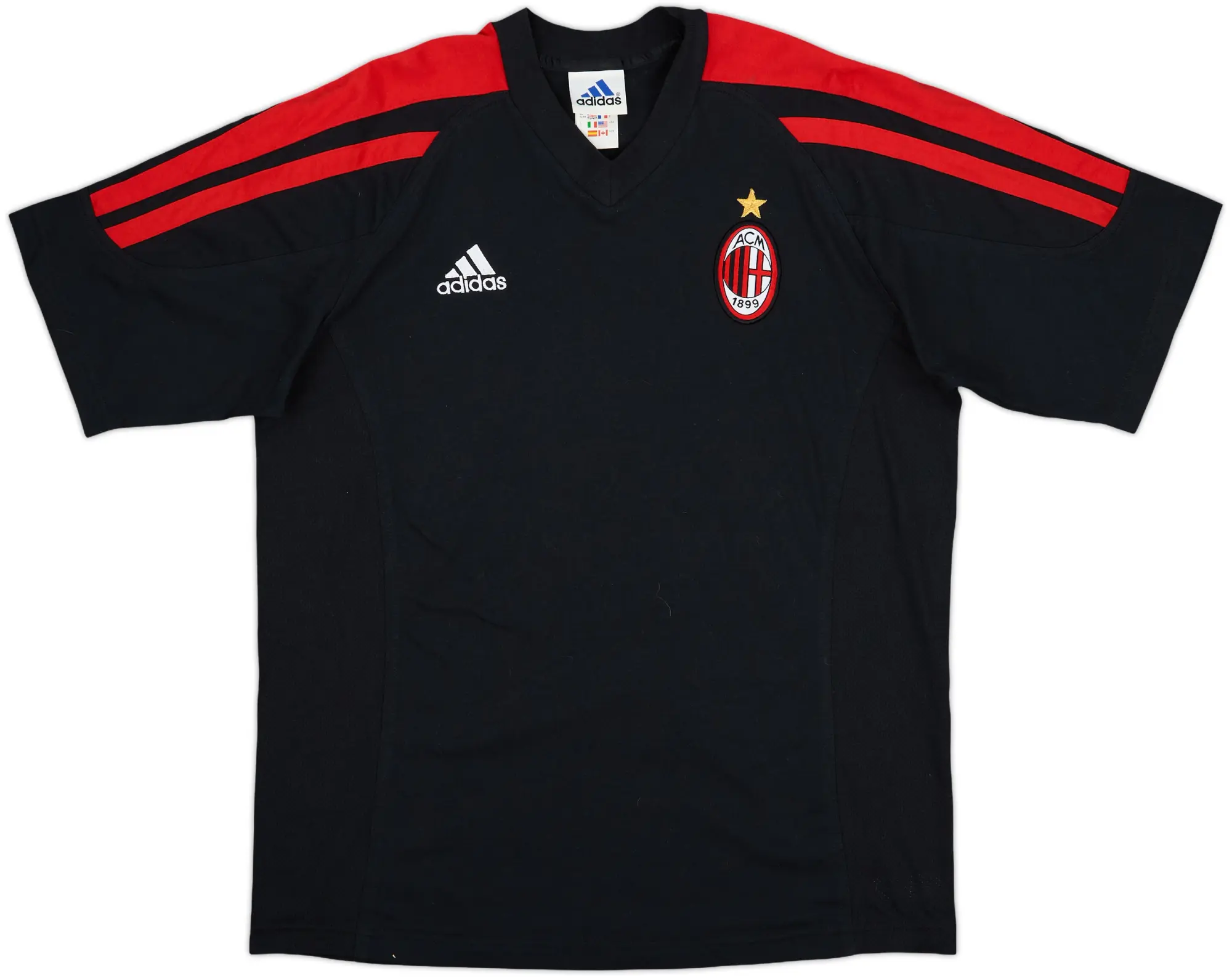 2001-02 AC Milan adidas Cotton Tee - 8/10 - (L)