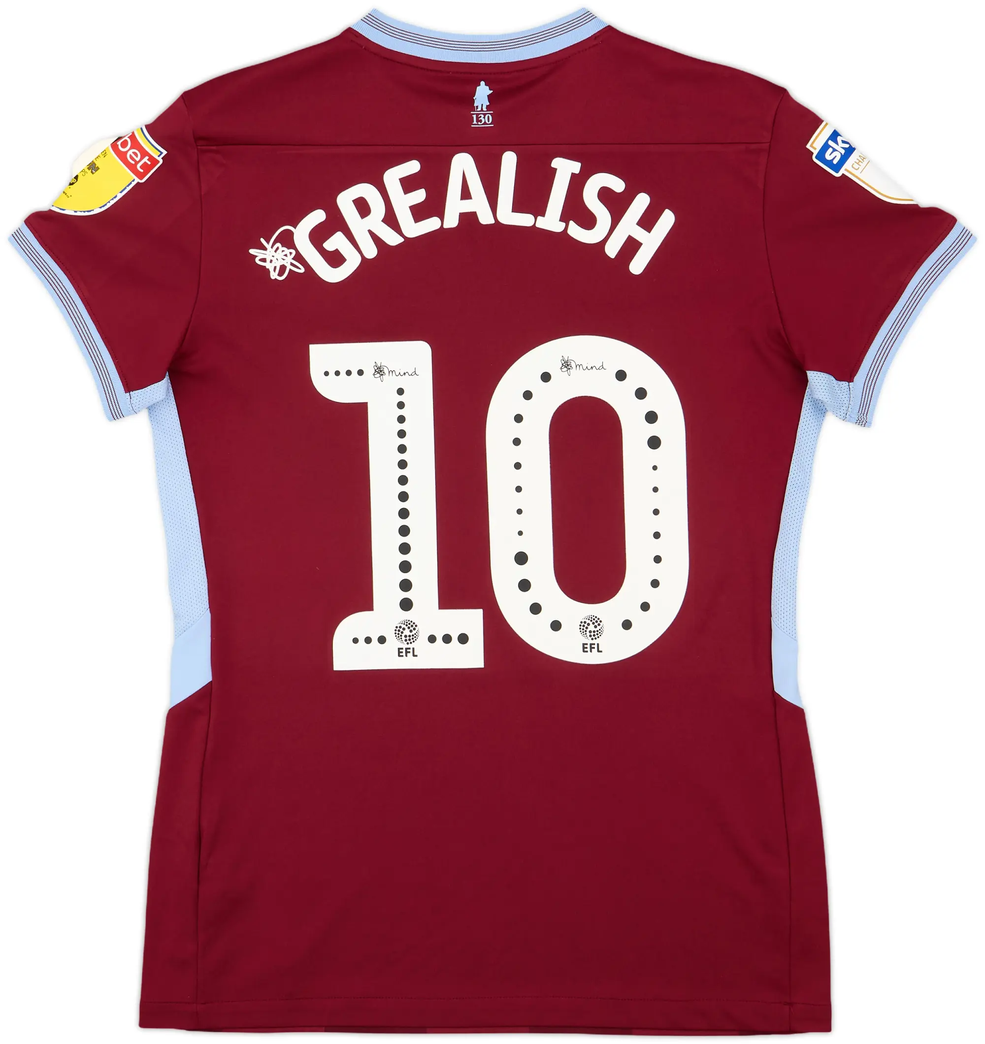 2018-19 Aston Villa Home Shirt Grealish #10 - 9/10 - (Women's M)