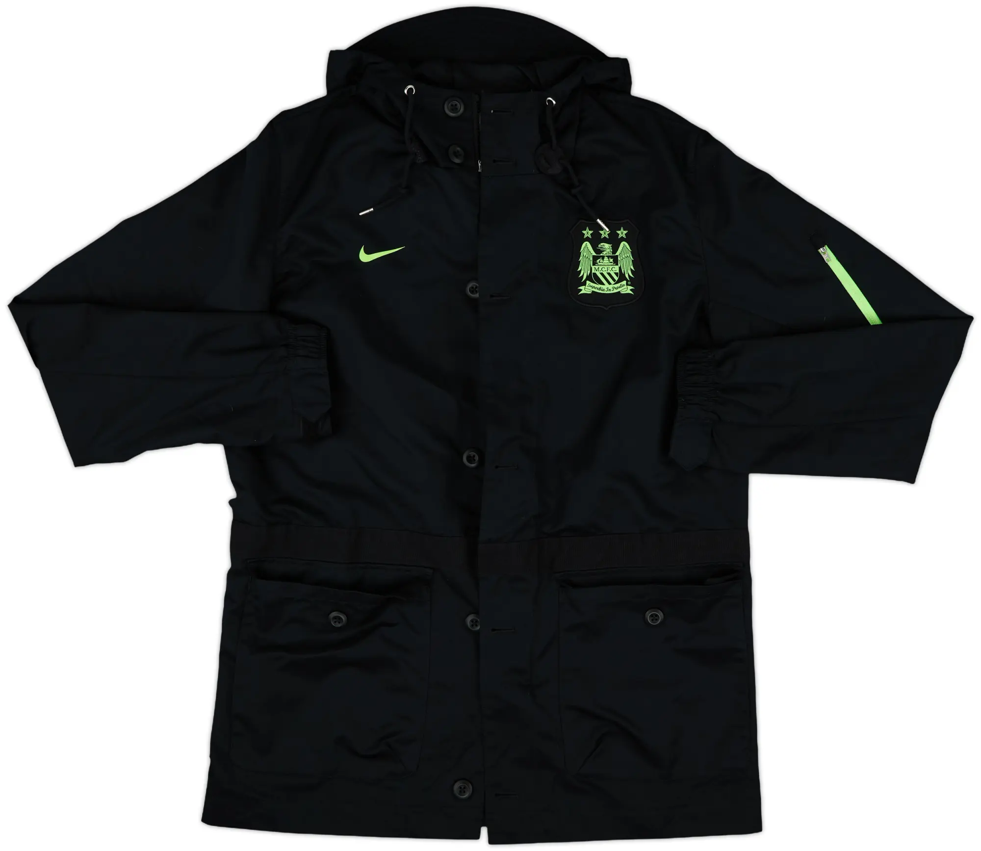2015-16 Manchester City Nike Hooded Rain Jacket - 8/10 - (M)
