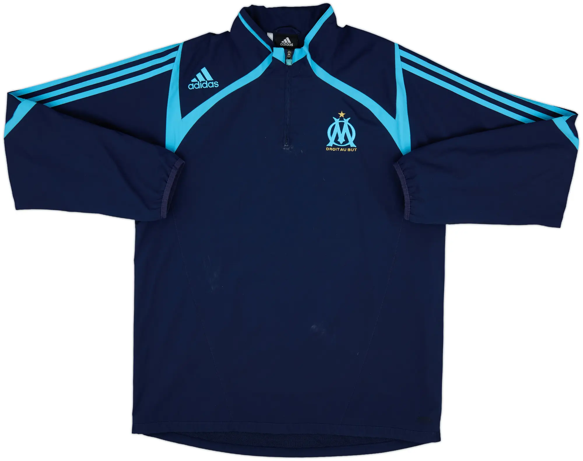 2007-08 Olympique Marseille adidas 1/4 Zip Training Top - 7/10 - (M/L)