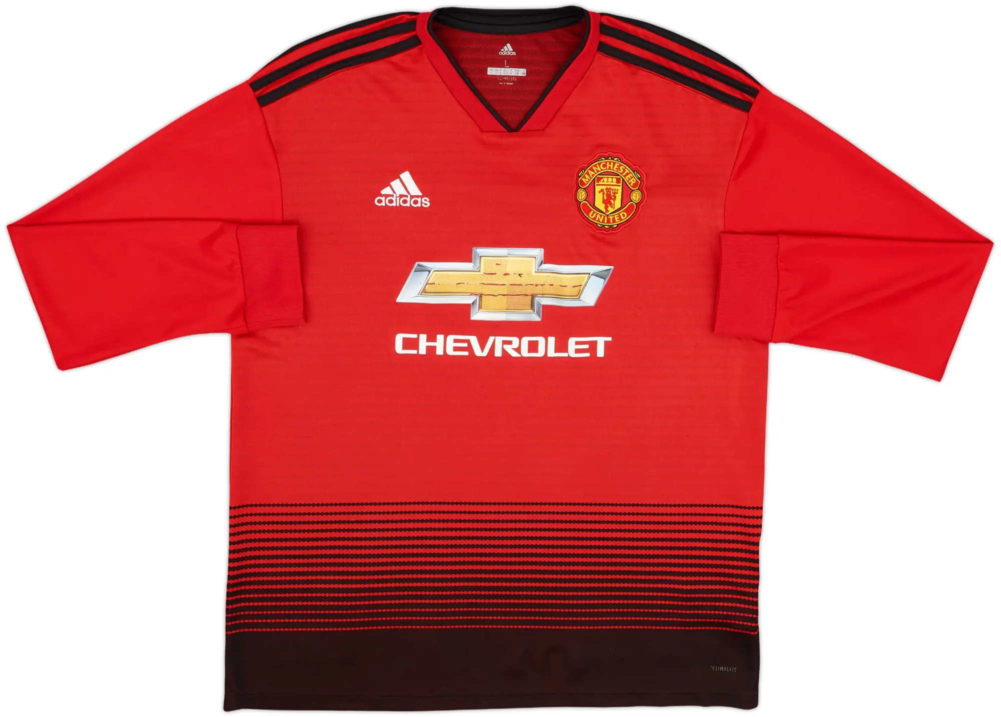 2018-19 Manchester United Home L/S Shirt - 5/10 - (L)