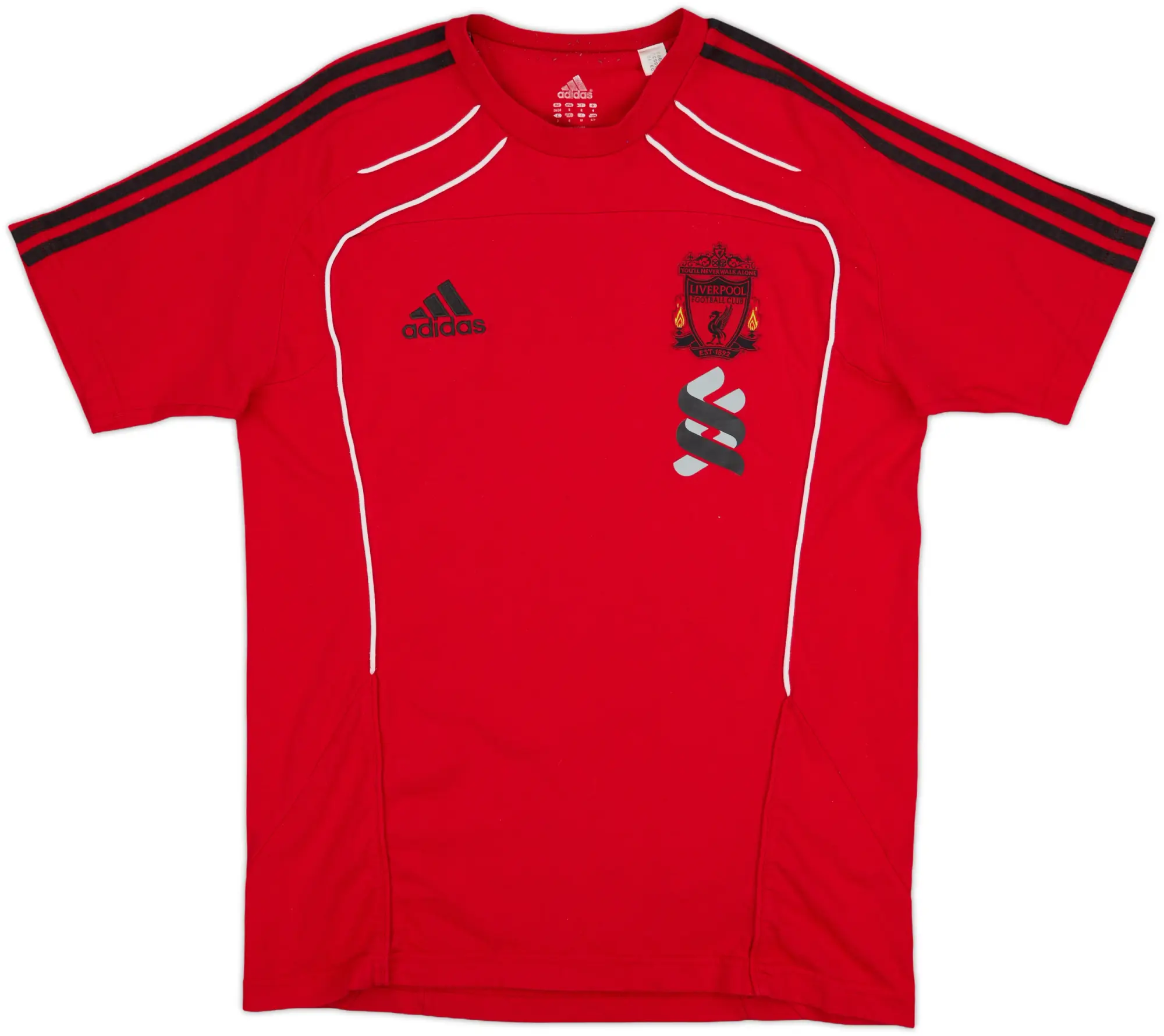 2010-11 Liverpool adidas Cotton Tee - 8/10 - (S/M)