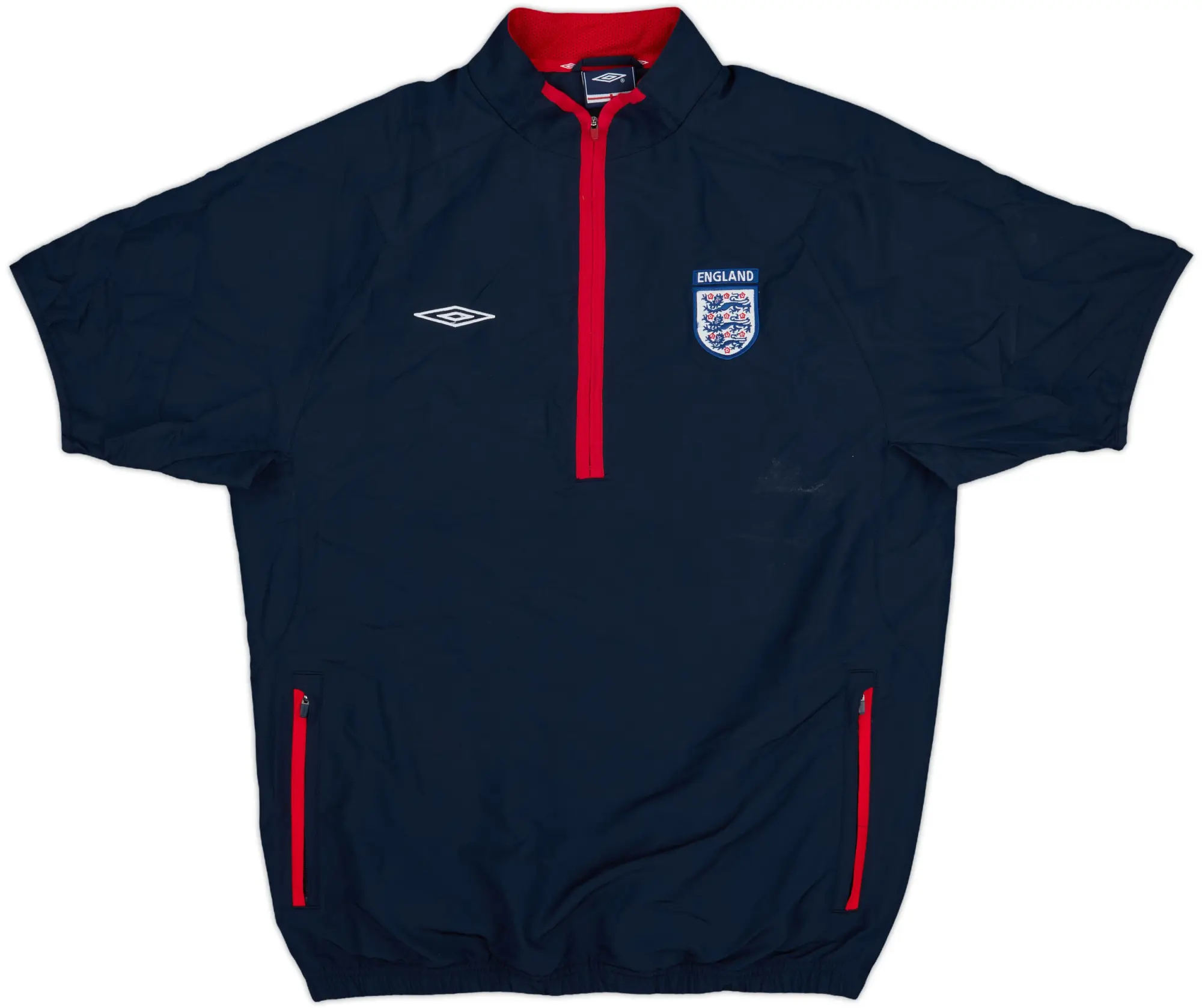 2006-08 England Umbro 1/4 Zip S/S Drill Top - 7/10 - (S)