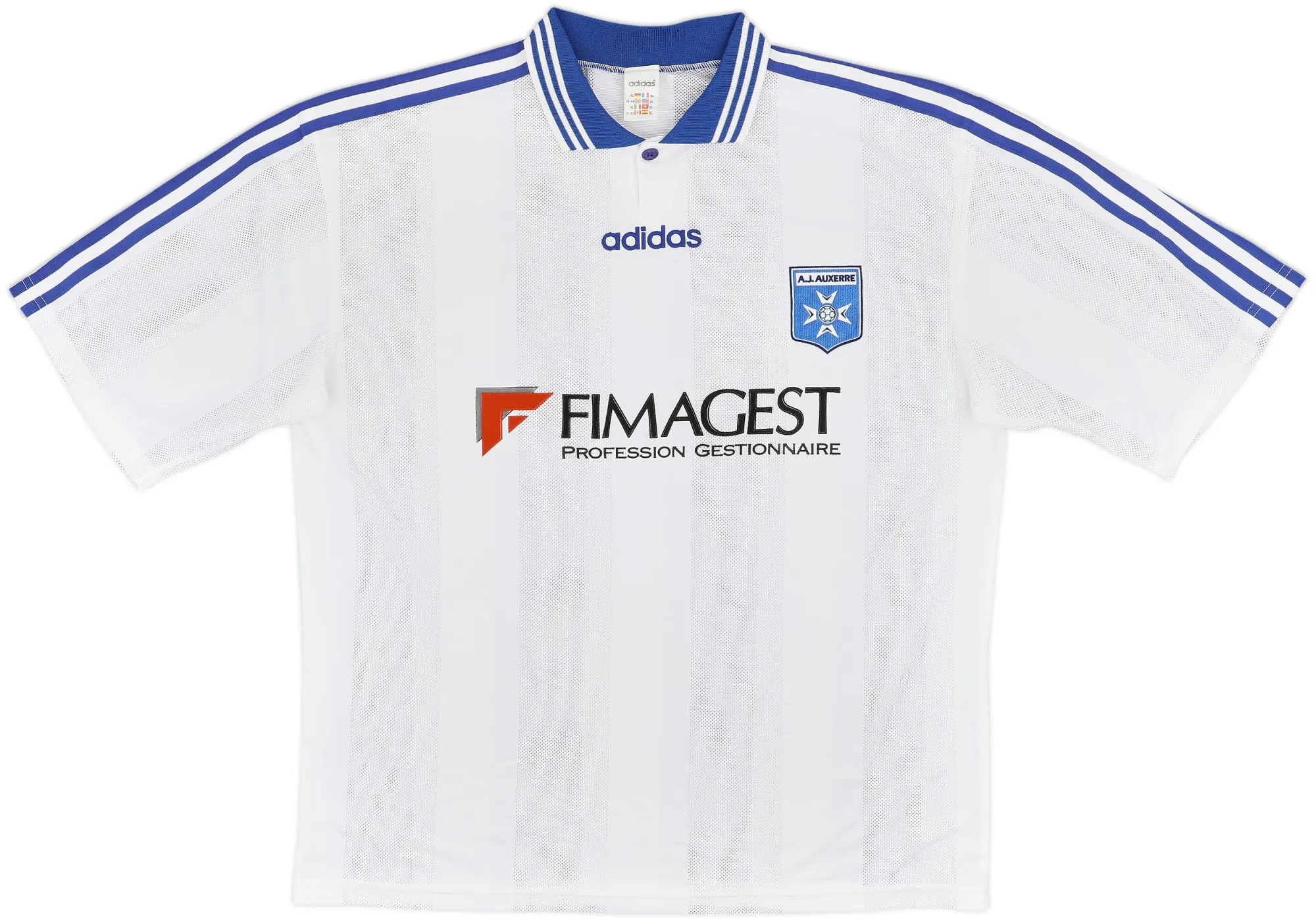 adidas Auxerre Mens SS Home Shirt 1997/98