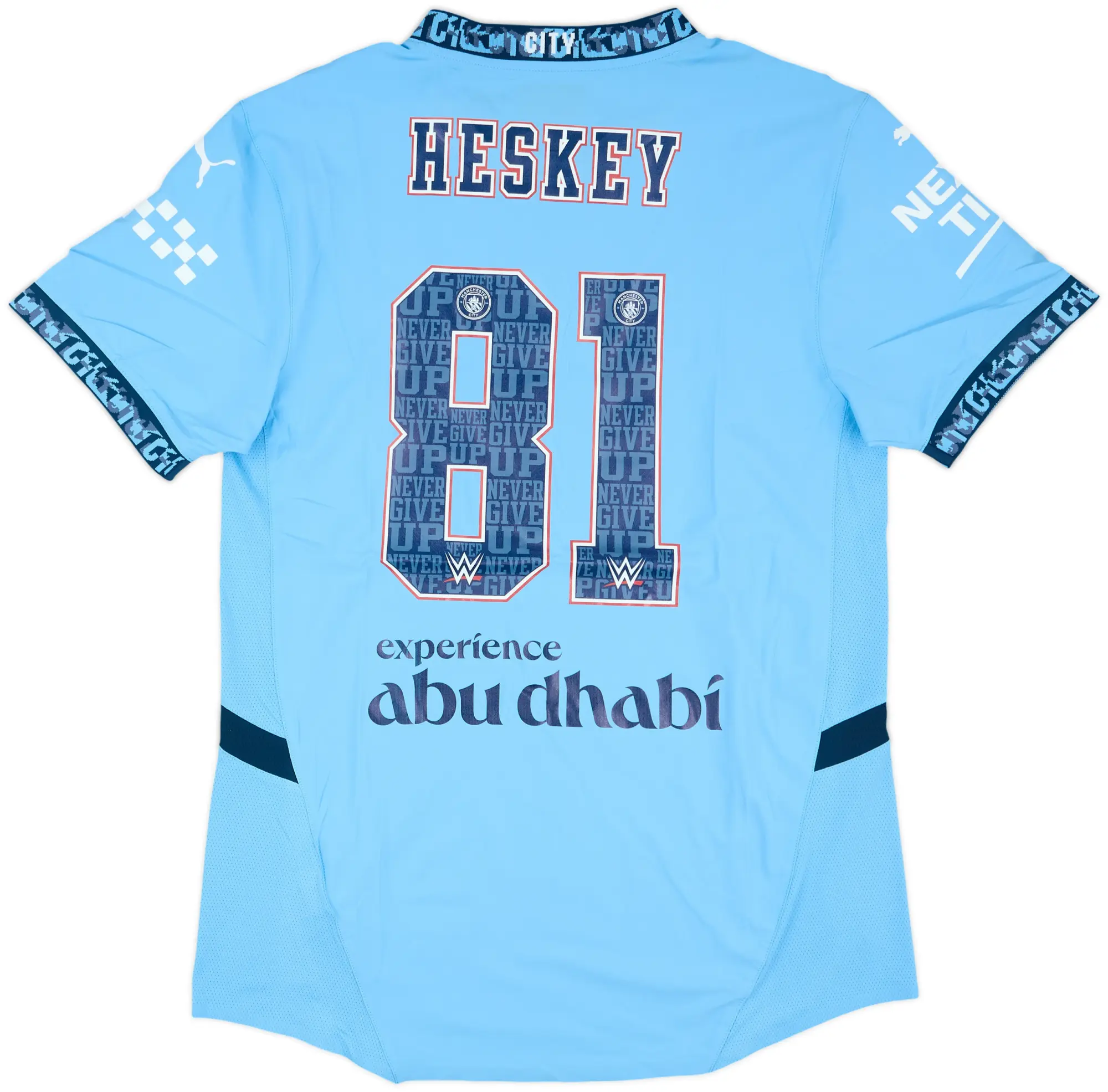 2024-25 Manchester City Match Issue Home Shirt Heskey #81