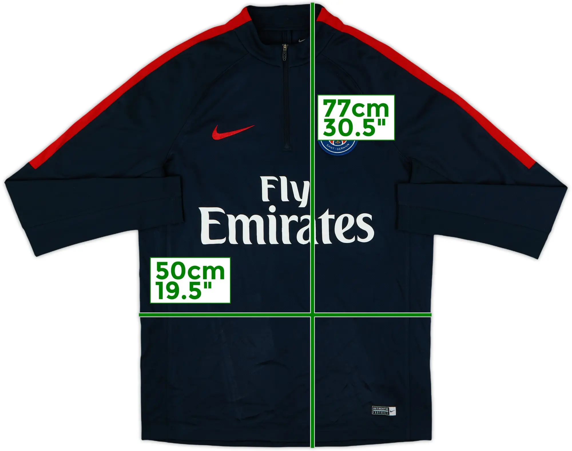 2017-18 Paris Saint-Germain Nike 1/4 Zip Training Top - 8/10 - (M)
