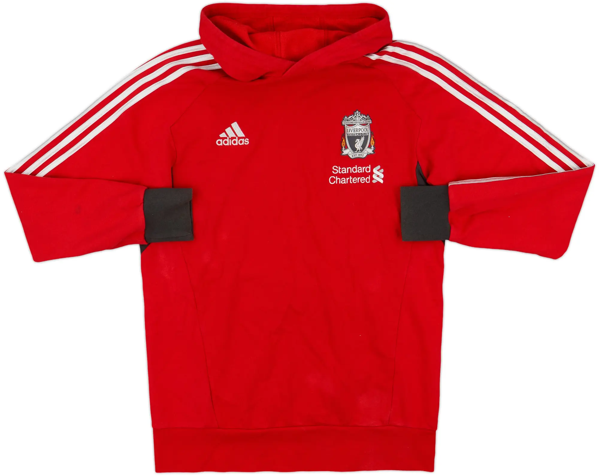 2011-12 Liverpool adidas Hooded Sweat Top - 8/10 - (L)