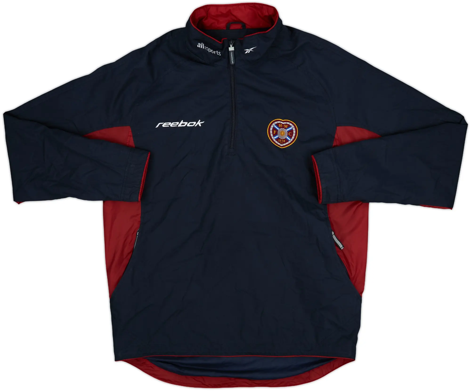 2002-03 Hearts Reebok 1/4 Zip Track Jacket - 8/10 - (XS)