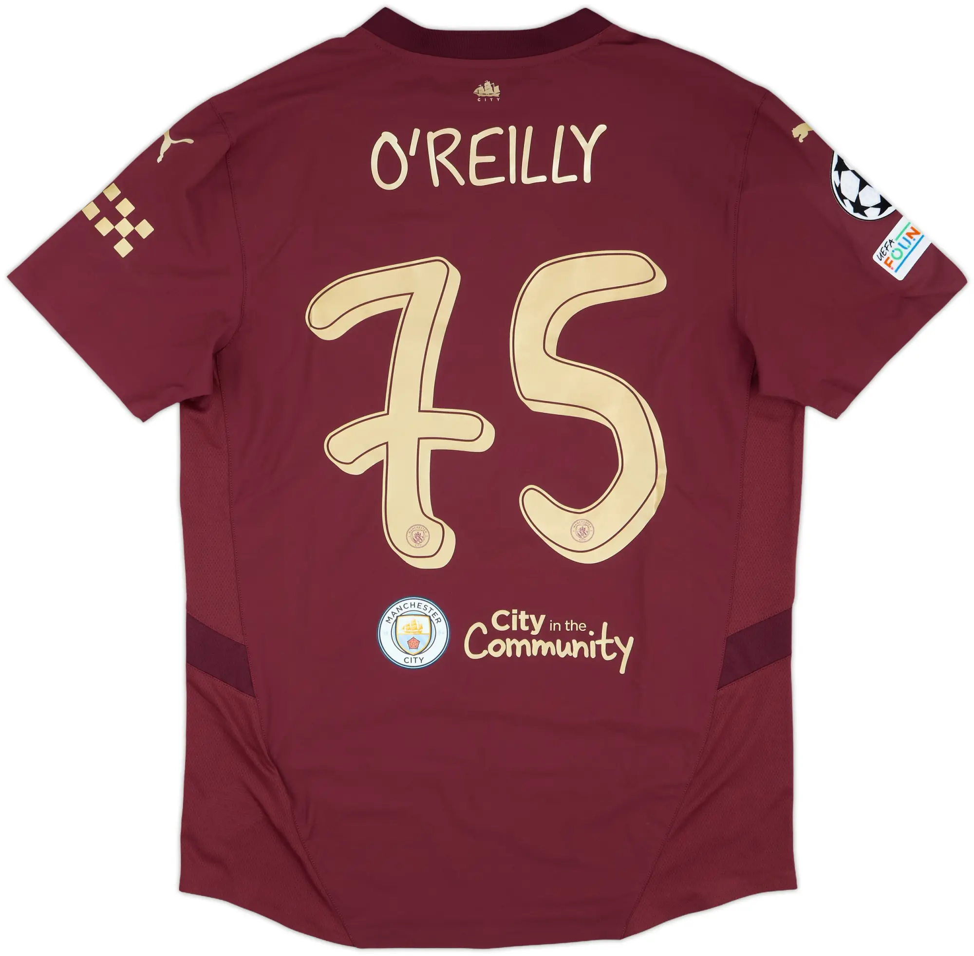 2024-25 Manchester City Match Issue Champions League Third Shirt O'Reilly #75