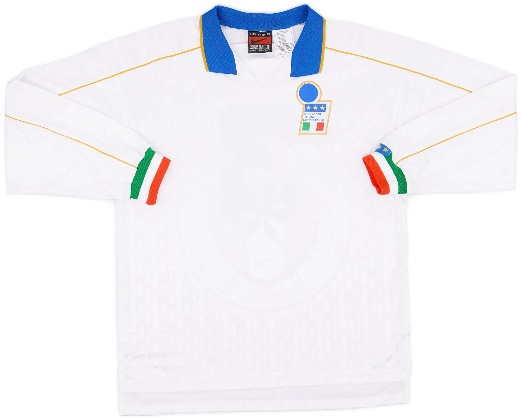Nike Italy Mens LS Player Issue Away Shirt 1994
