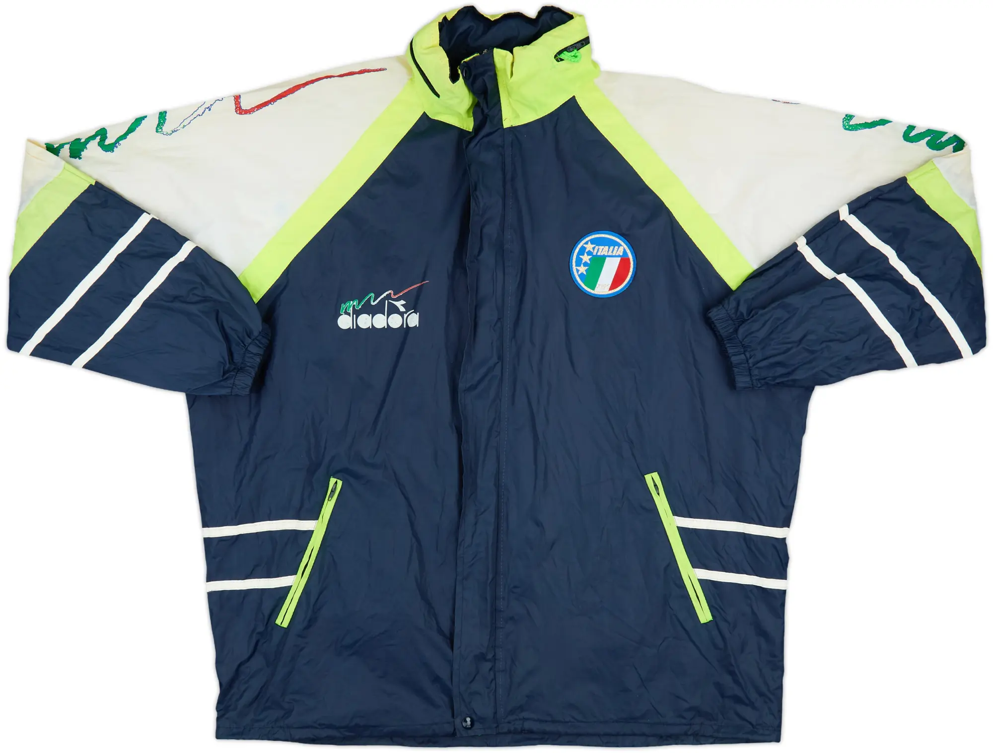 1990 Italy Diadora Hooded Rain Jacket - 8/10 - (L)