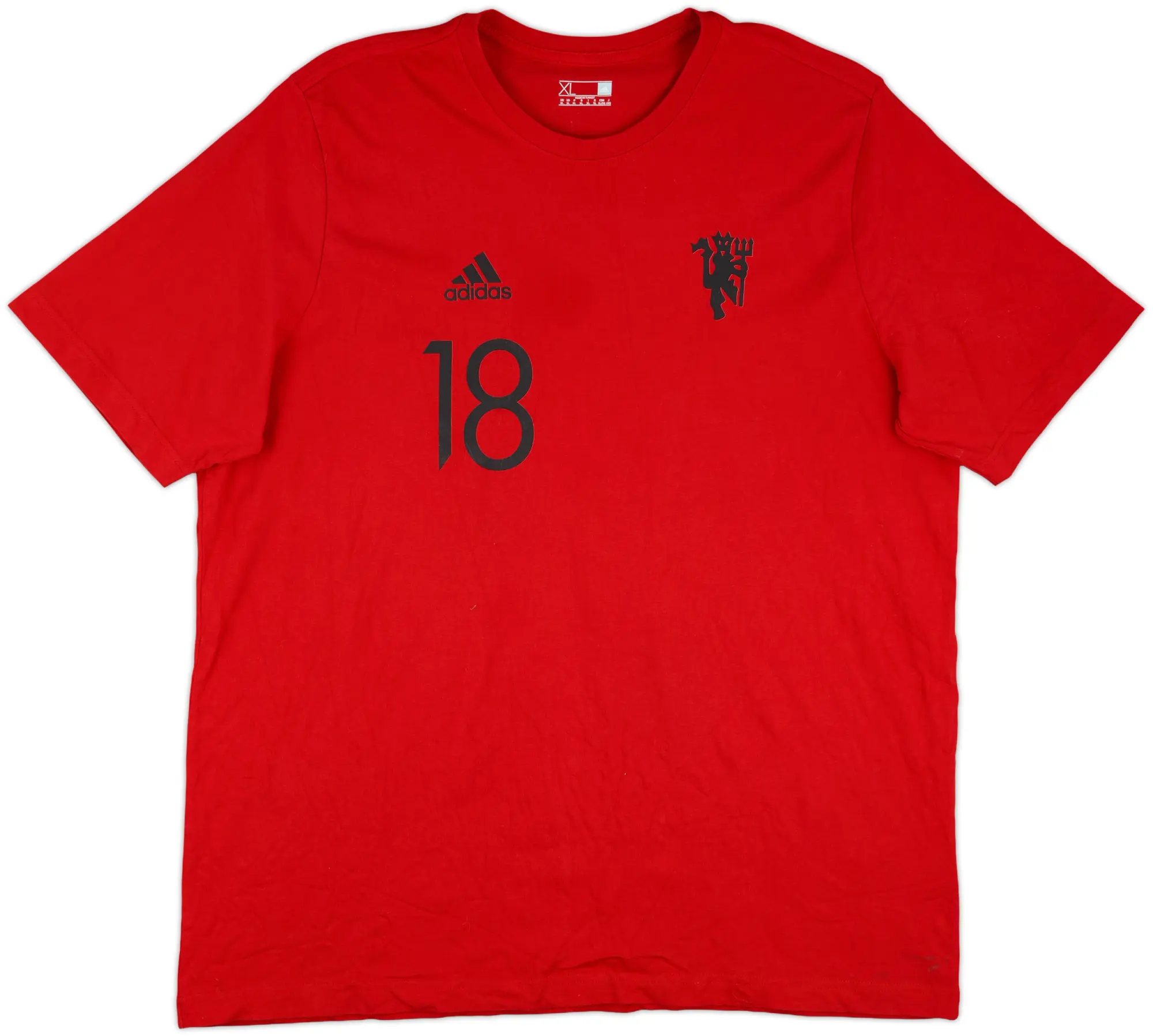 2021-22 Manchester United adidas Cotton Tee B.Fernandes #18 - 7/10 - (XL)